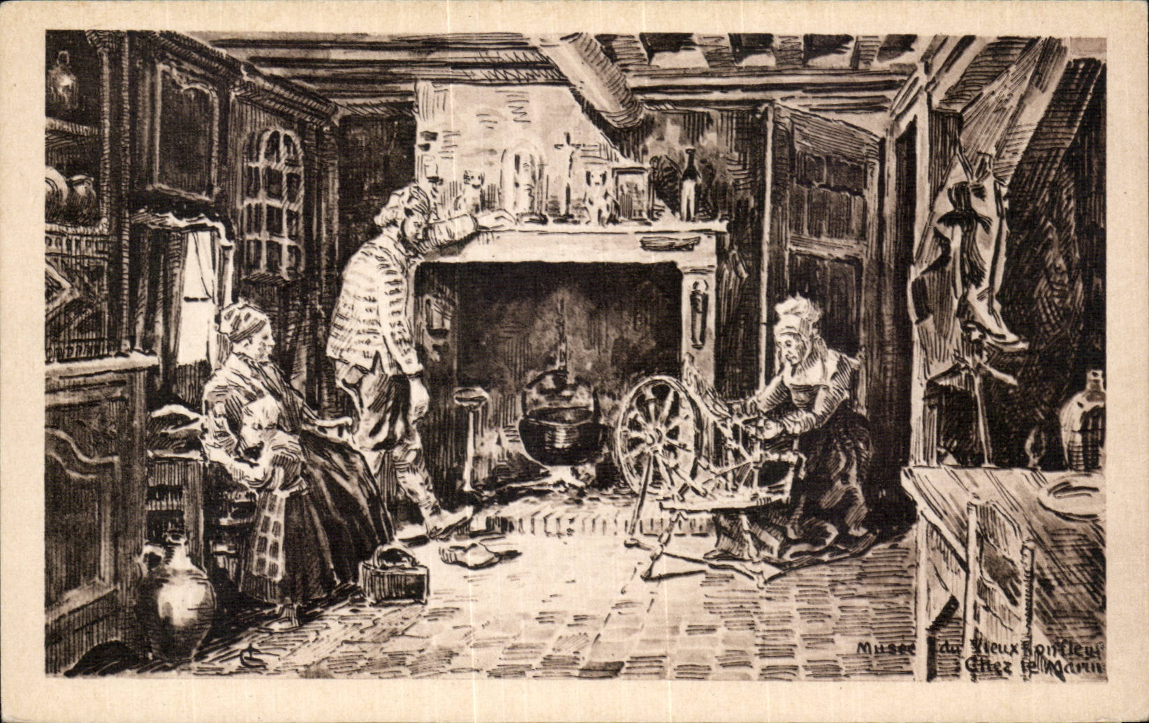 CPA Honfleur Musee du vieux Honfleur Chez le marin