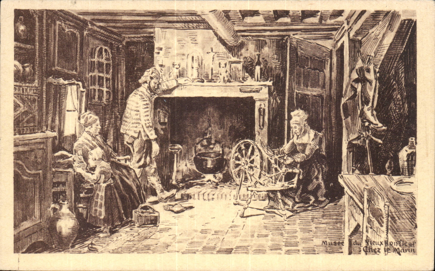 CPA Honfleur Musee du vieux Honfleur Chez le marin