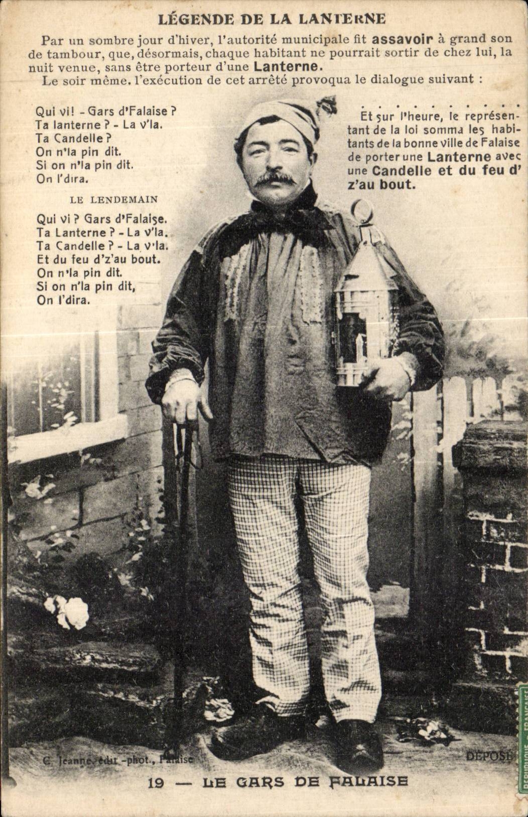 CPA Falaise captions of my lantern the Cliff guy Folklore Costume