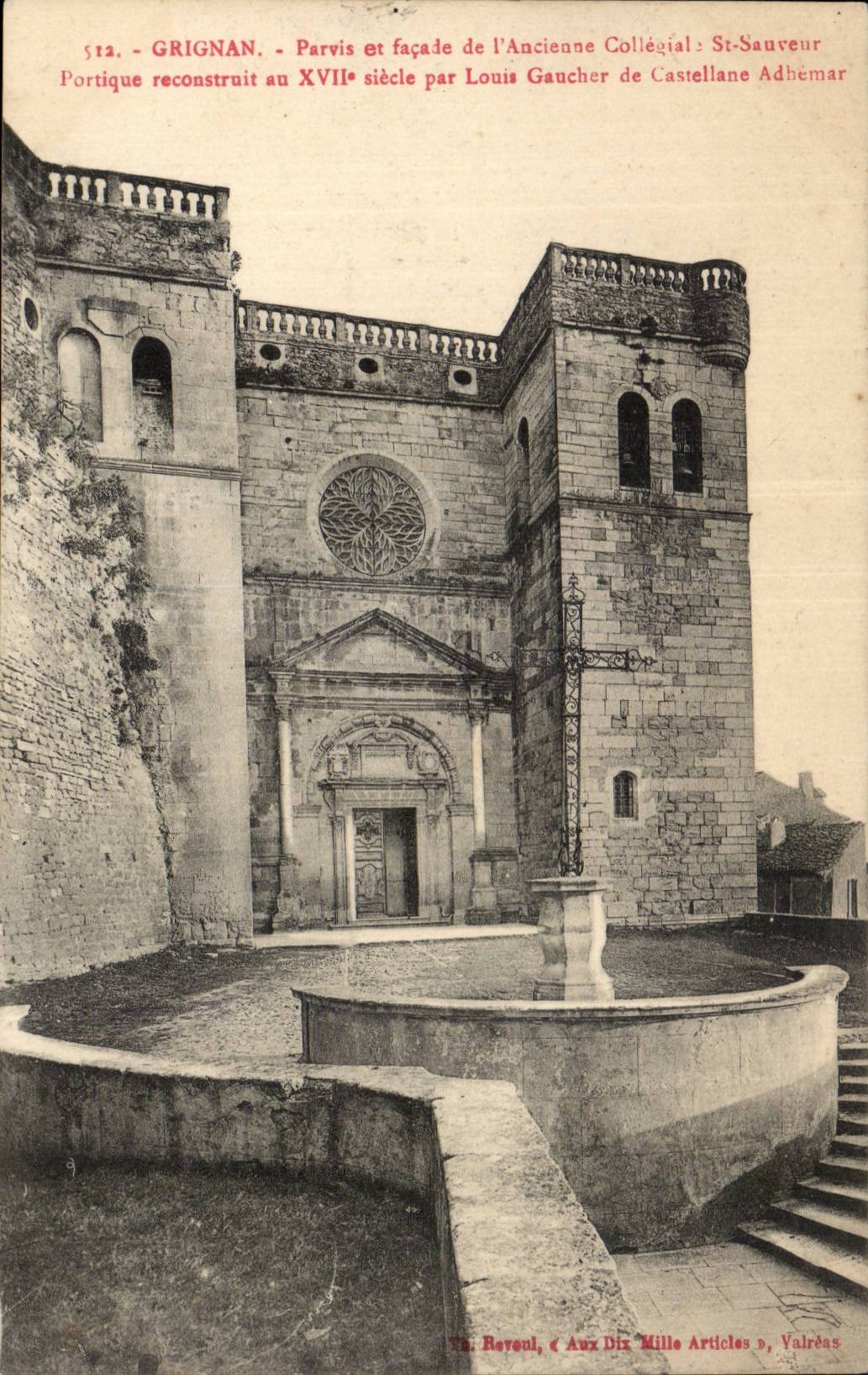 CPA Grignan Square and frontage of old collegial St Saver