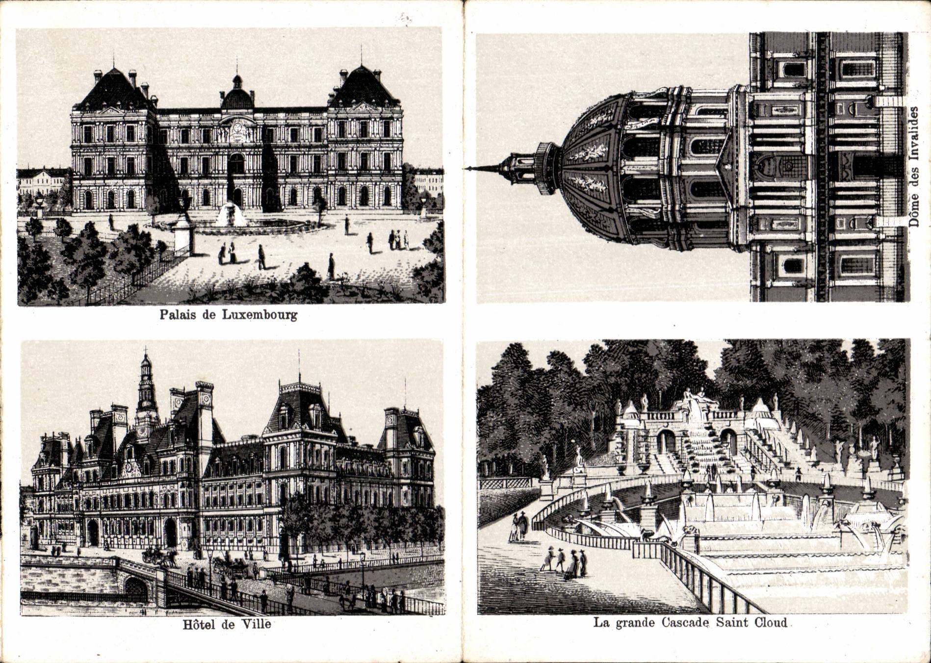 Extendible CPA Palate of Luxembourg Town hall Invalides Saint Cloud