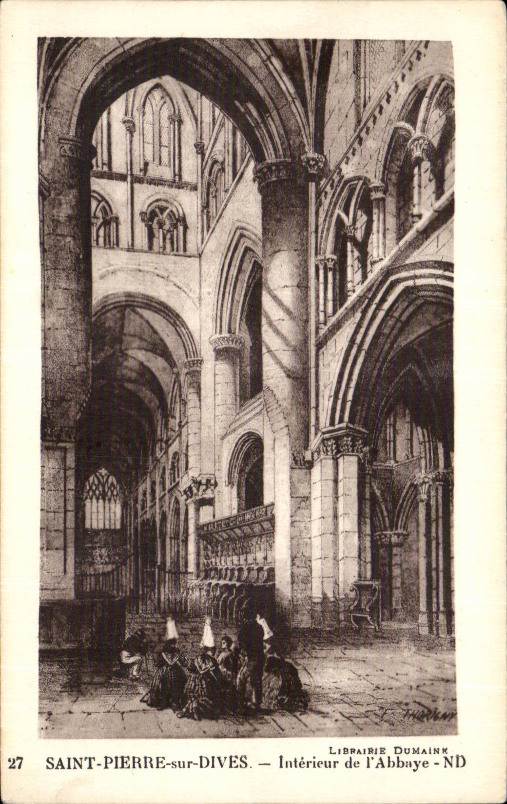 Saint Pierre on Divine Interior CPA of the abbey