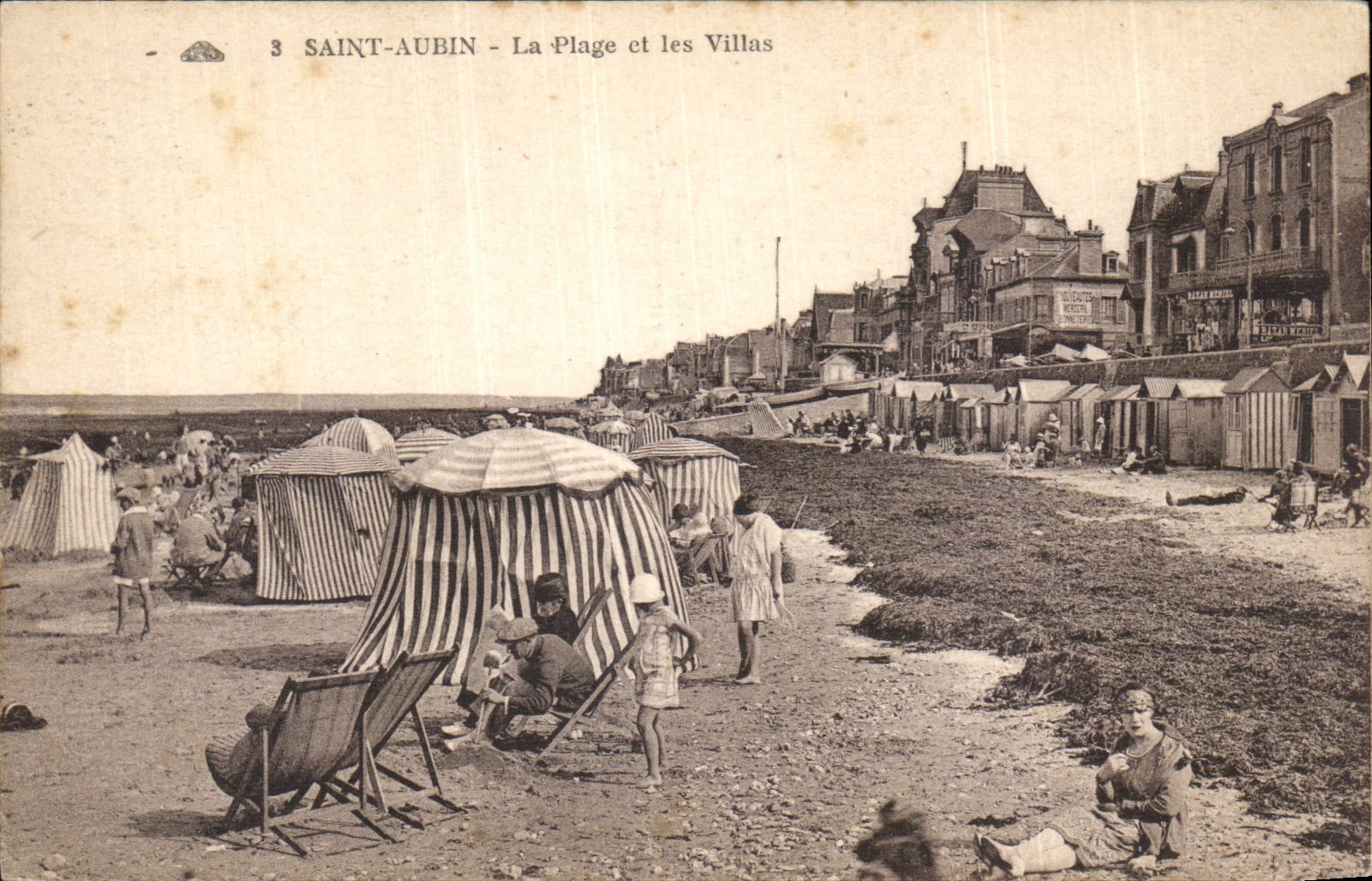 CPA St Aubin on sea the beach and villas