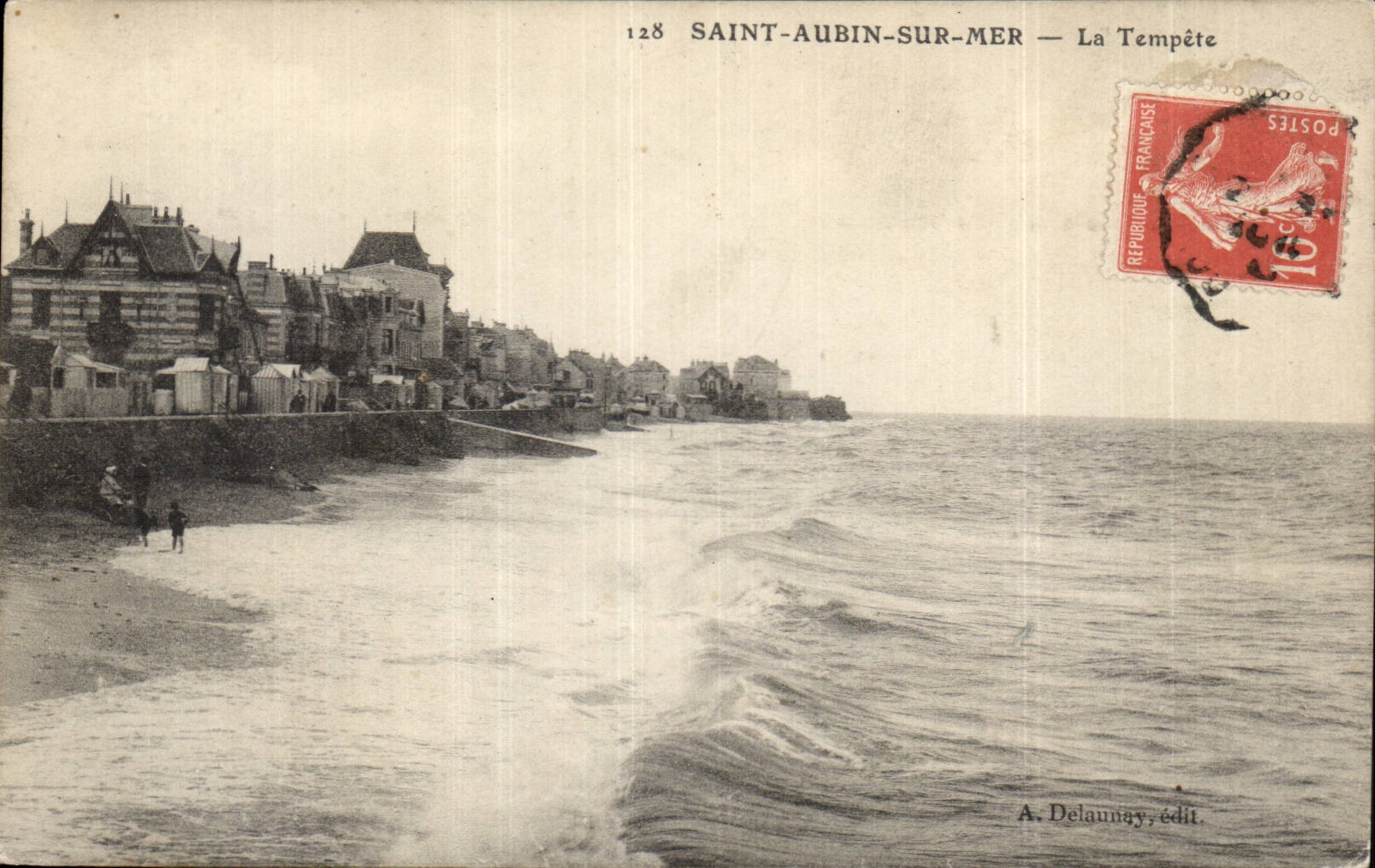 CPA St Aubin on sea the storm