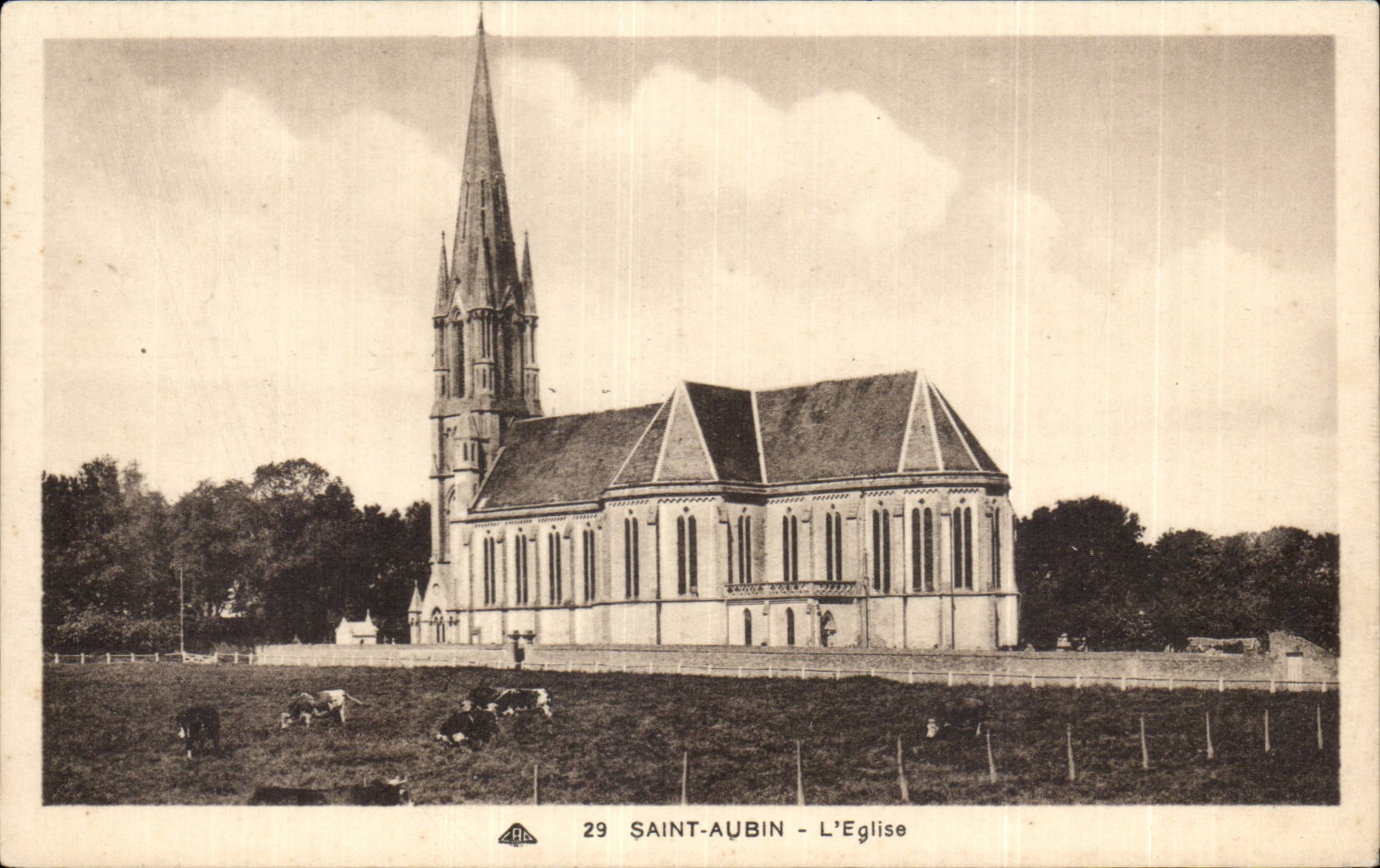 CPA St Aubin on sea the church
