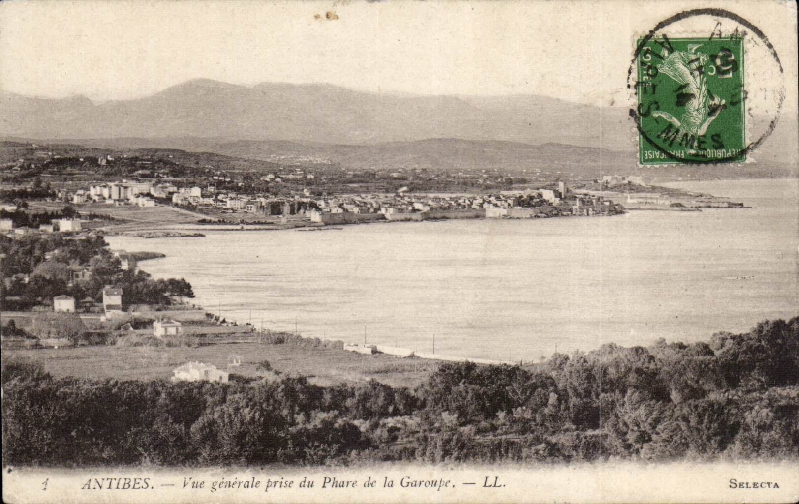 CPA Antibes View genommen vom Scheinwerfer des Garoupe Leuchtturmes