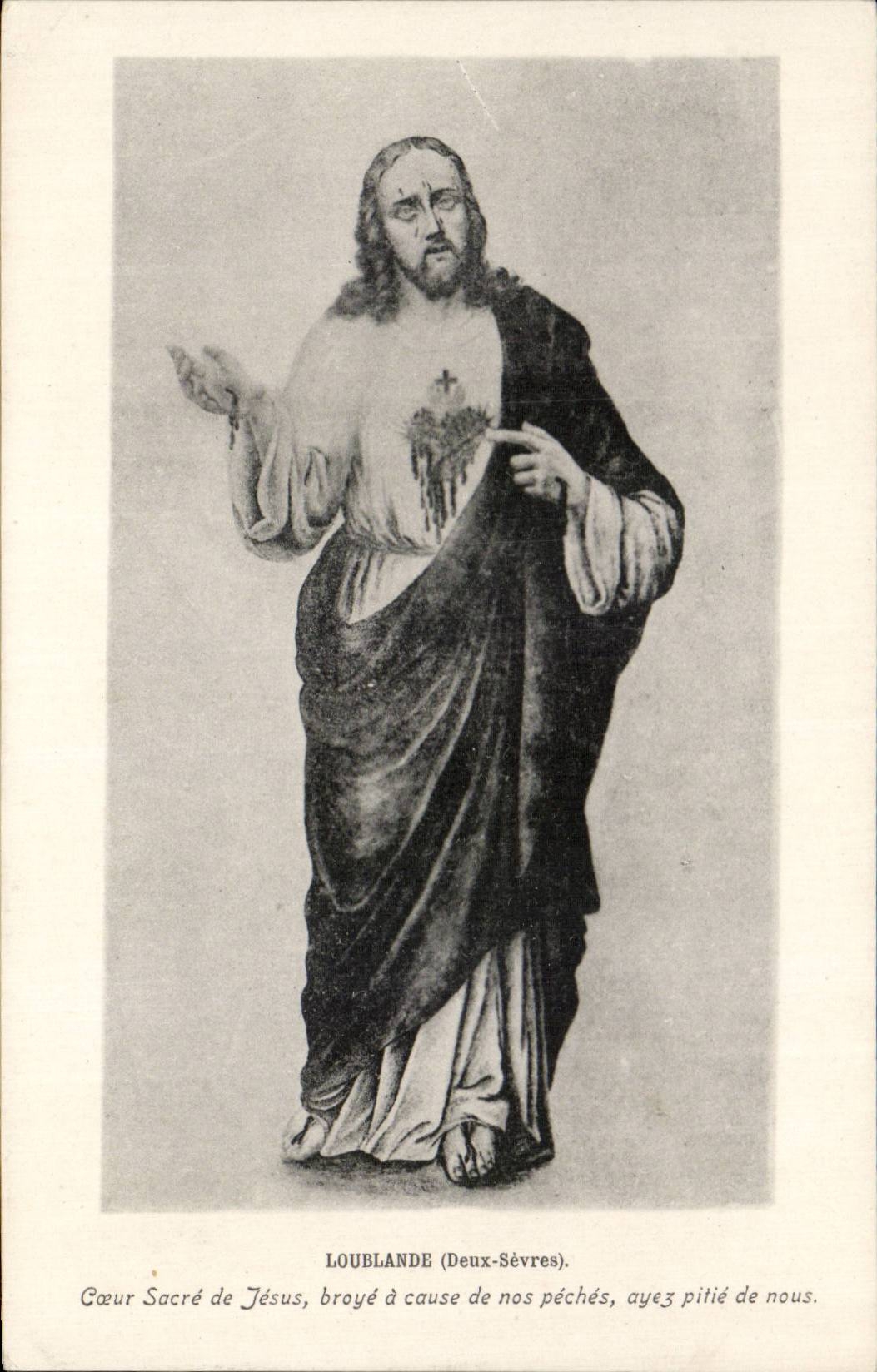 CPA Loublande Coeur Kronen von Jesus