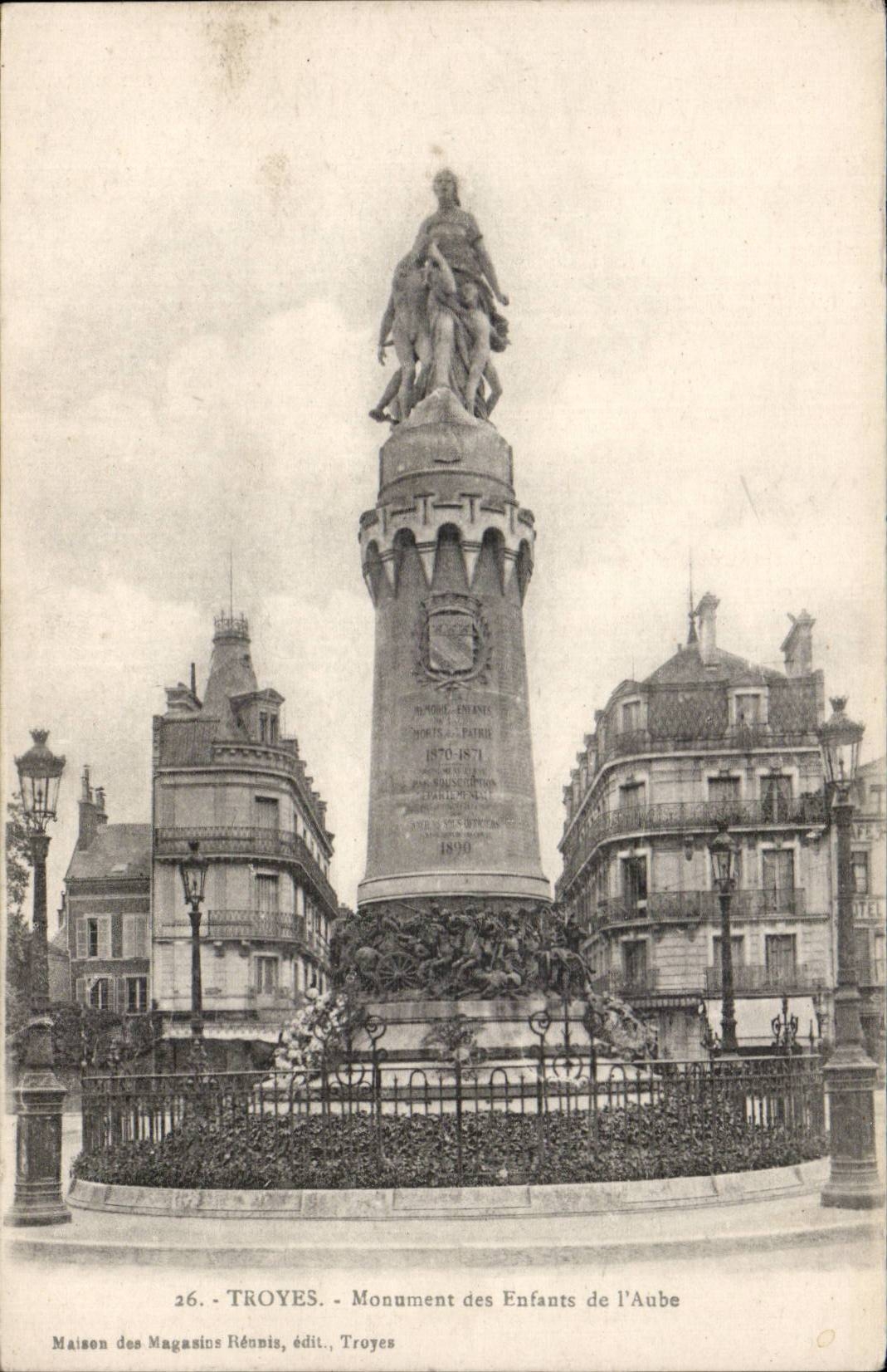 Troyes CPA Monument of the children of the Paddle