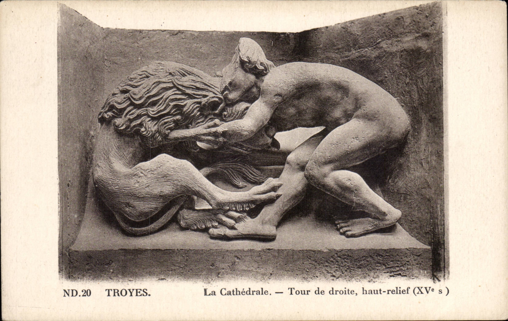 Troyes CPA the cathedral Tower of right-hand side high relief