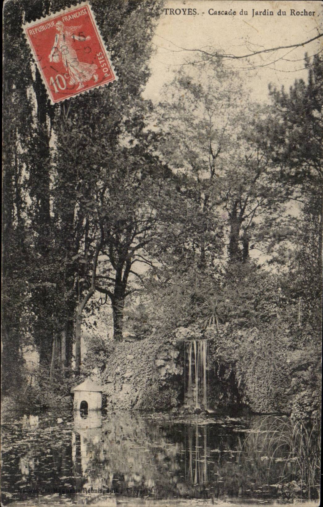 Troyes CPA Cascades of the garden of the rock