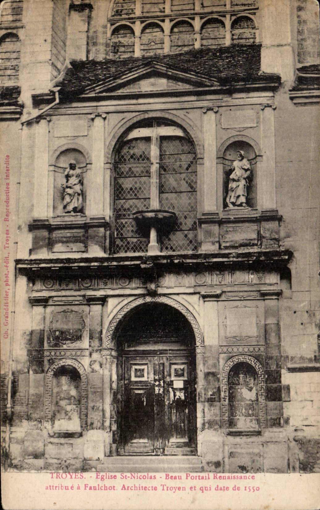 Troyes CPA Church St Nicolas Beautiful gate Renaissance