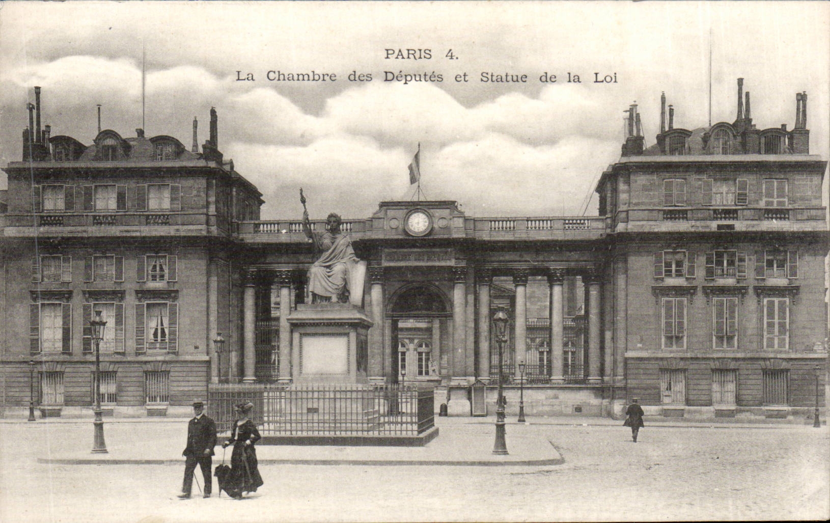 Paris CPA House of Commons and Statue loie