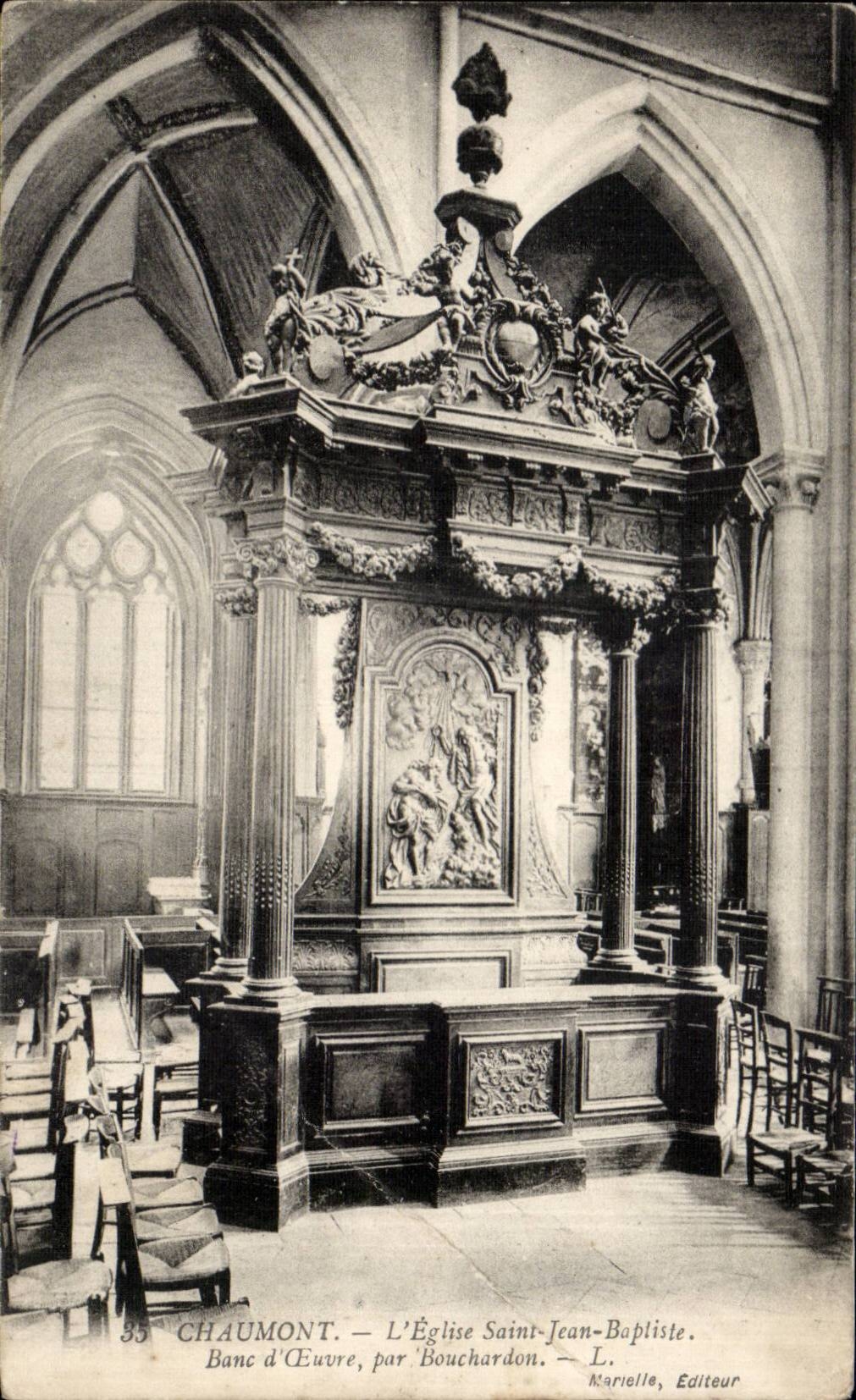 CPA Chaumont Church Saint Jean Baptiste Churchwarden's pew by Bouchardon