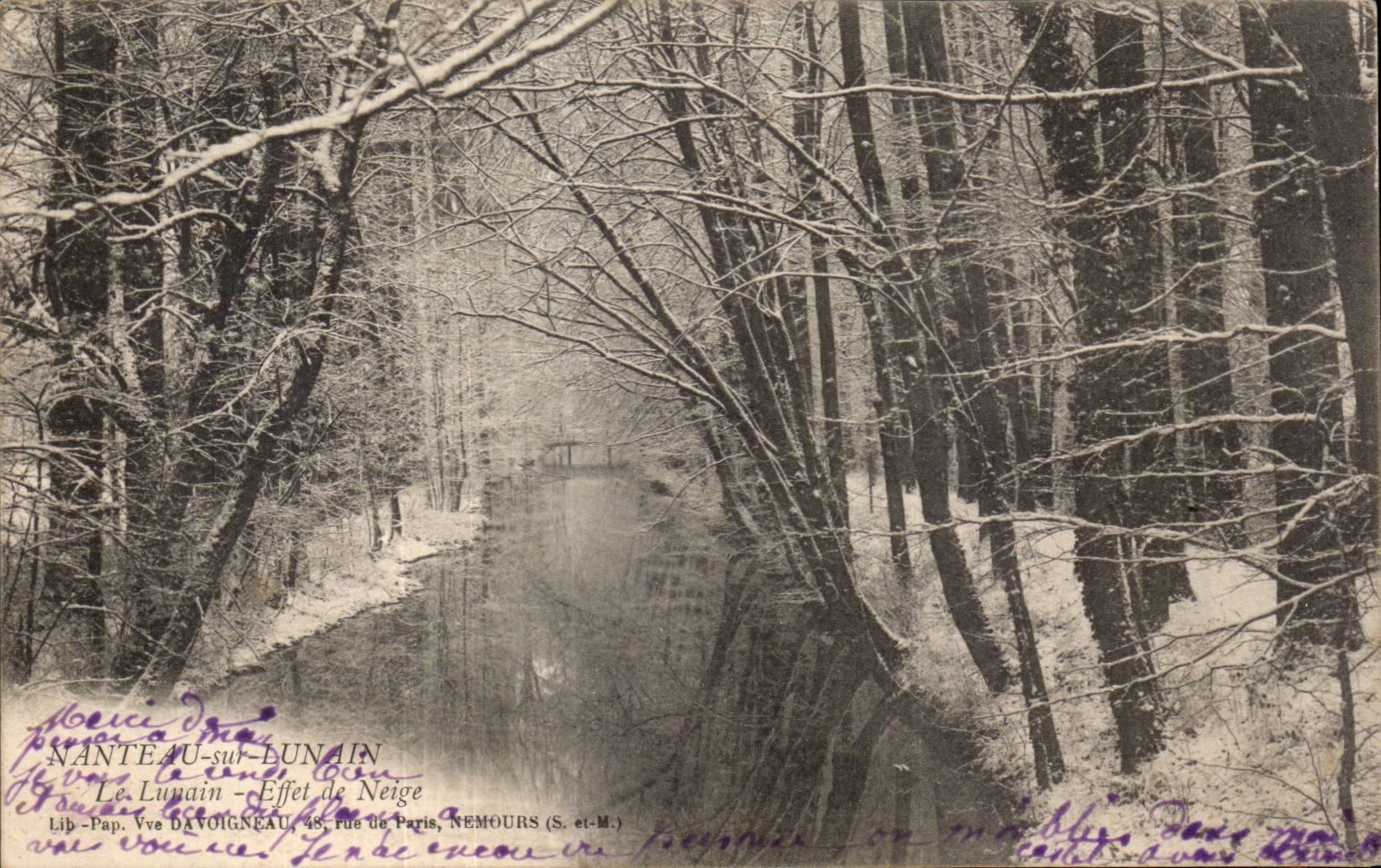 CPA Nanteau on Lunain Effect of snow