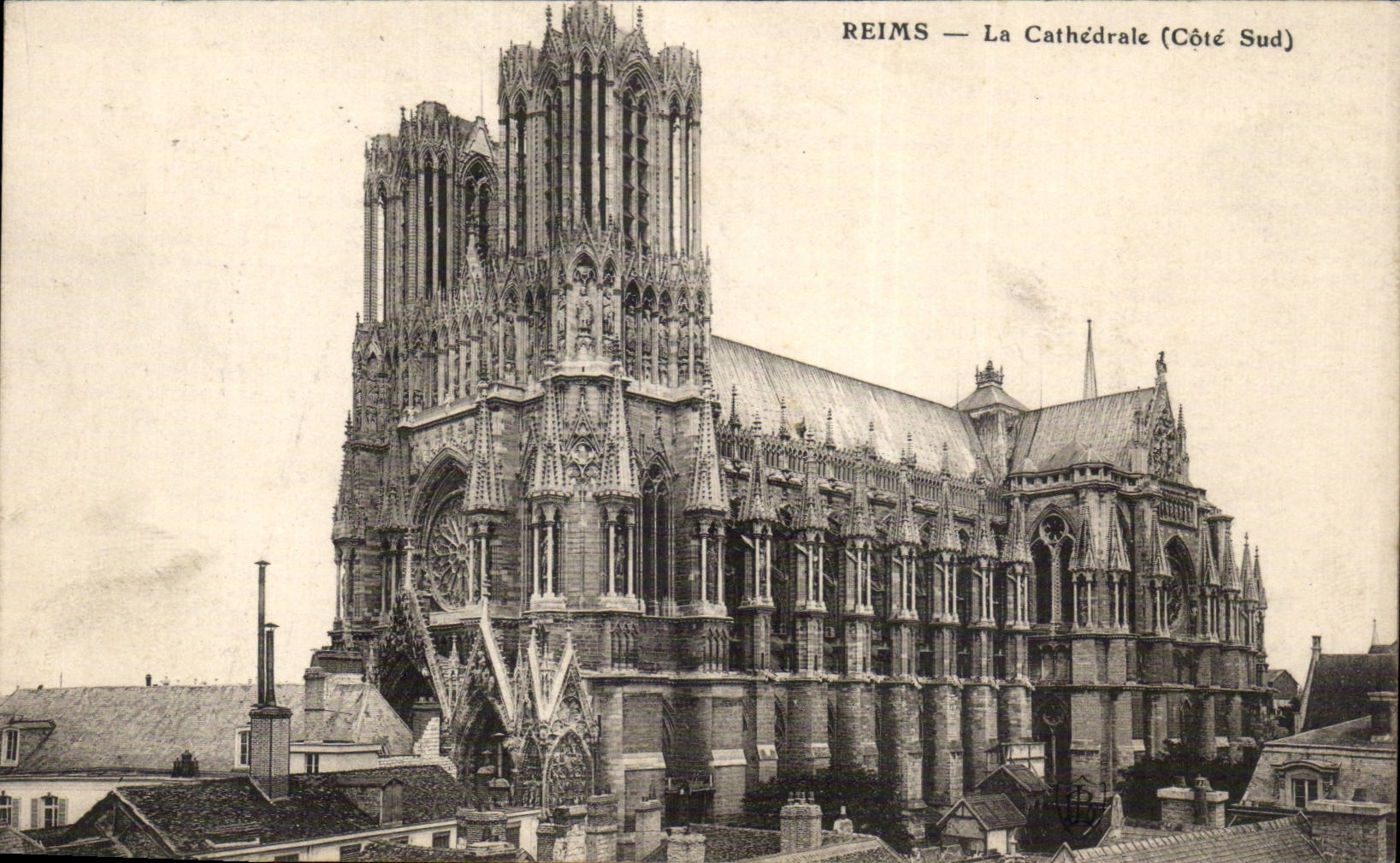 CPA Reims the cathedral Southern part