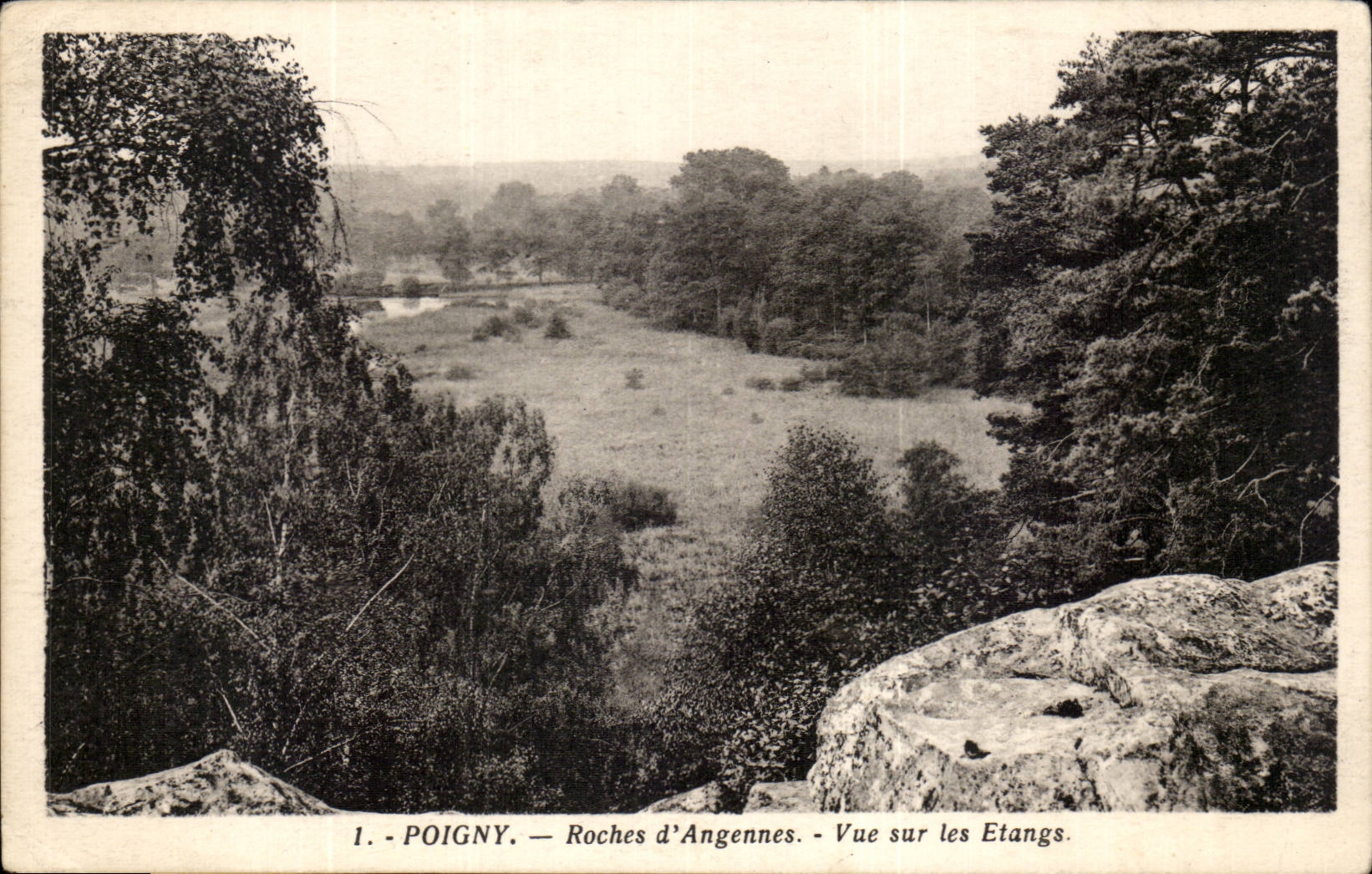 CPA Poigny Rocks of Angennes Seen on the ponds