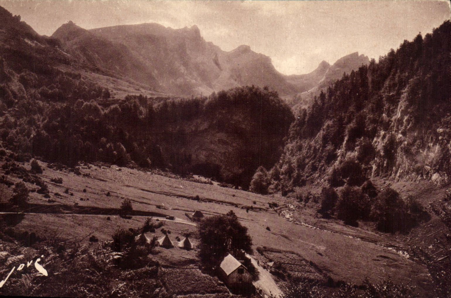 CPA thermal Road of the collar of Aubisque Plate of Ley At the Gourette bottom