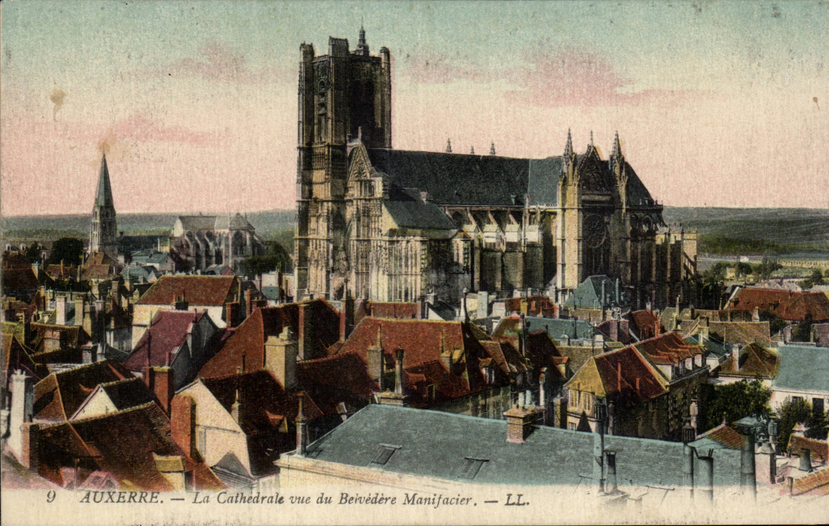 CPA Auxerre die Kathedrale gesehen von der Manifacier Veranschaulichung