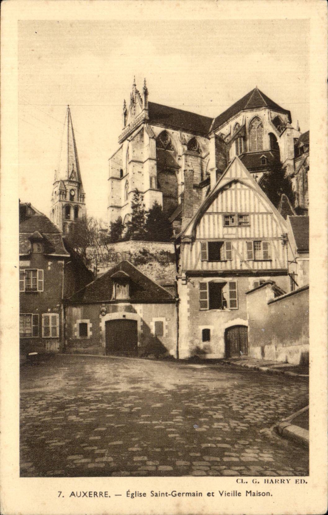 CPA Auxerre Kirche Saint Germain und altes Haus