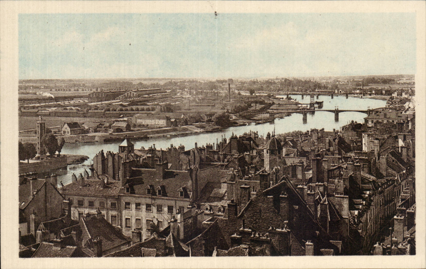 CPA Chalon sur Saone Vue sur la Saone et les ponts