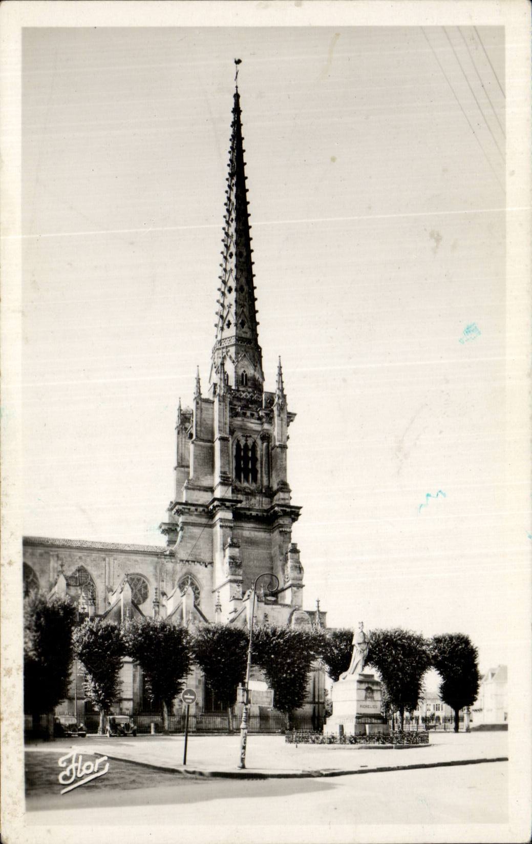 CPA Lucon die Kathedrale Statue von Richelieu