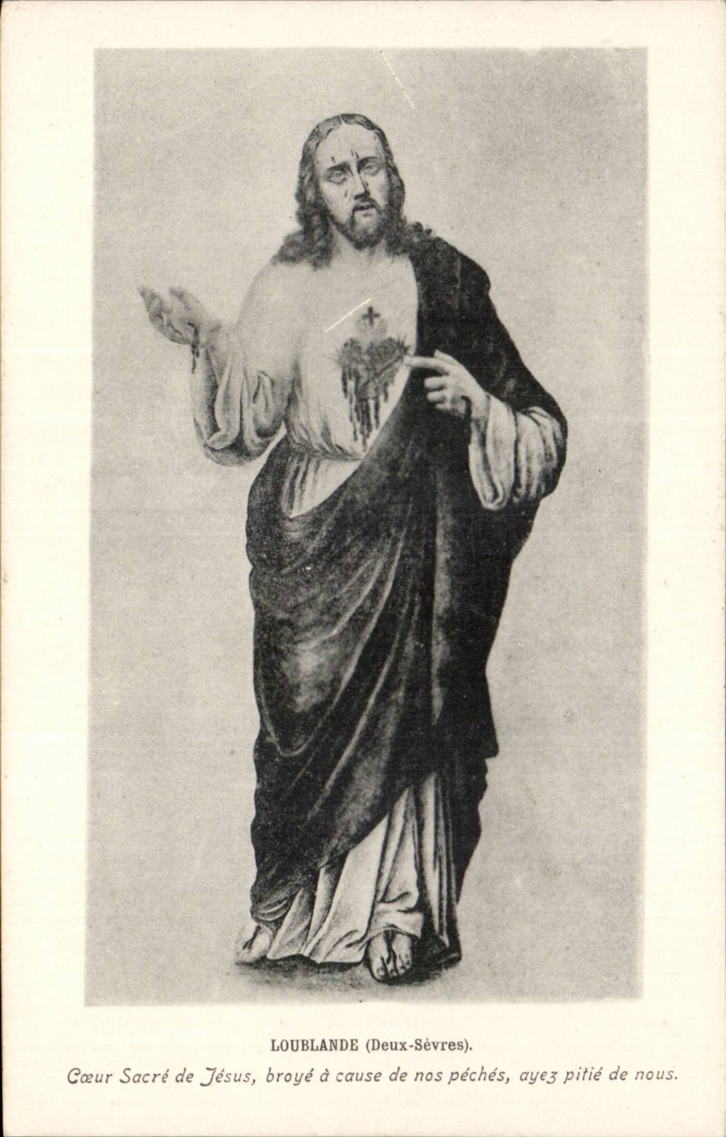 CPA Lourlande Coeur Kronen von Jesus