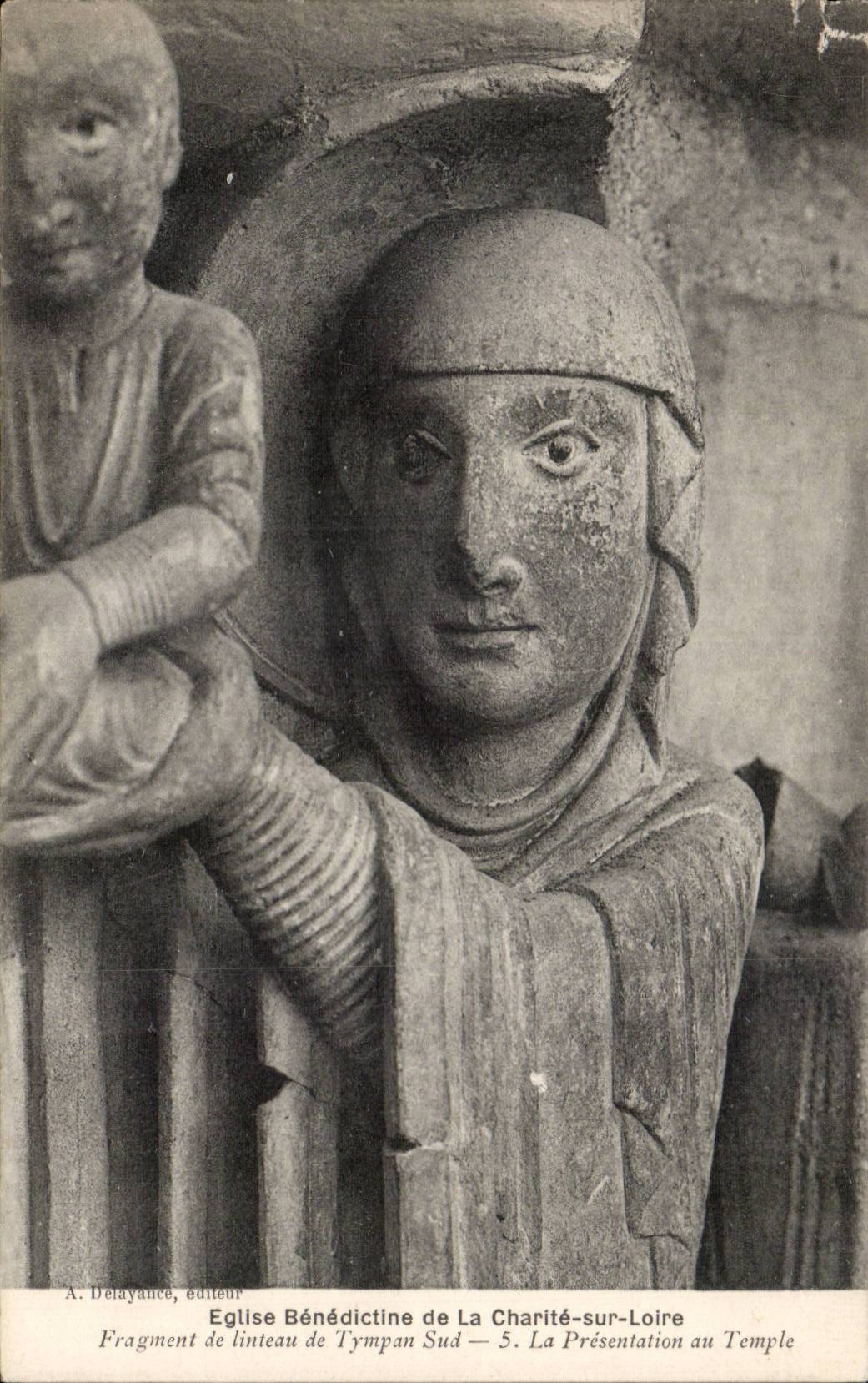 CPA Benedictine Church of Cahrite on the Loire Fragment of lintel of Southern tympanum Presentation to the temple