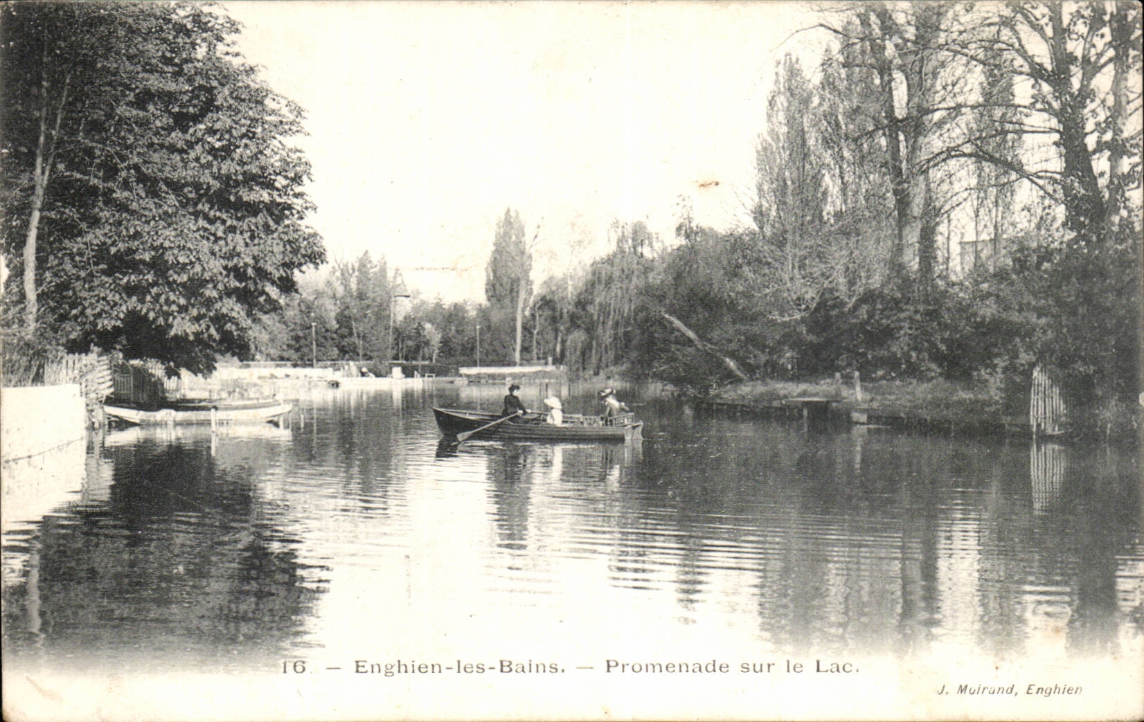 CPA Enghien les Bains Weg auf dem See