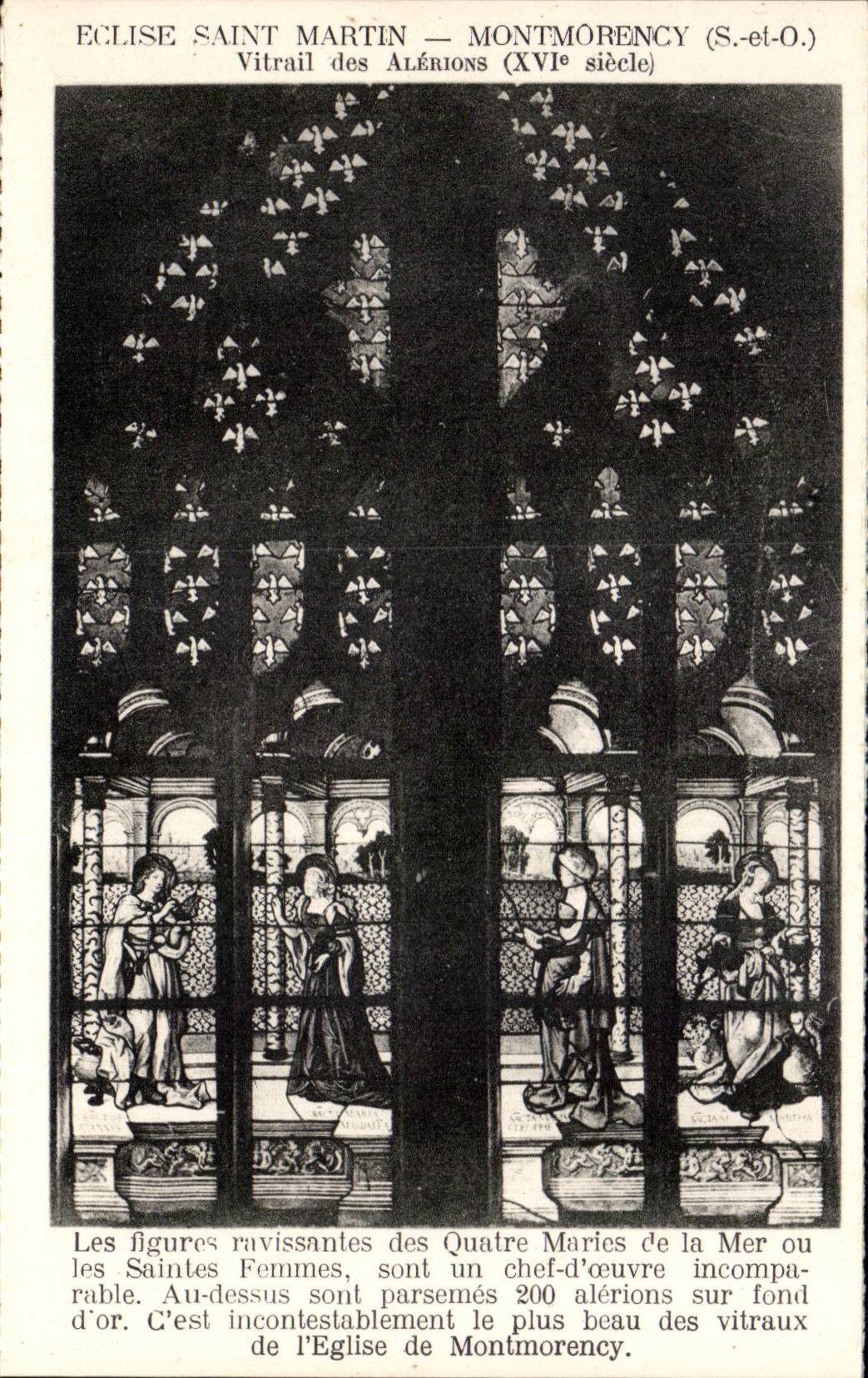 CPA Church Saint Martin Montmorency Stained glass of Alerions