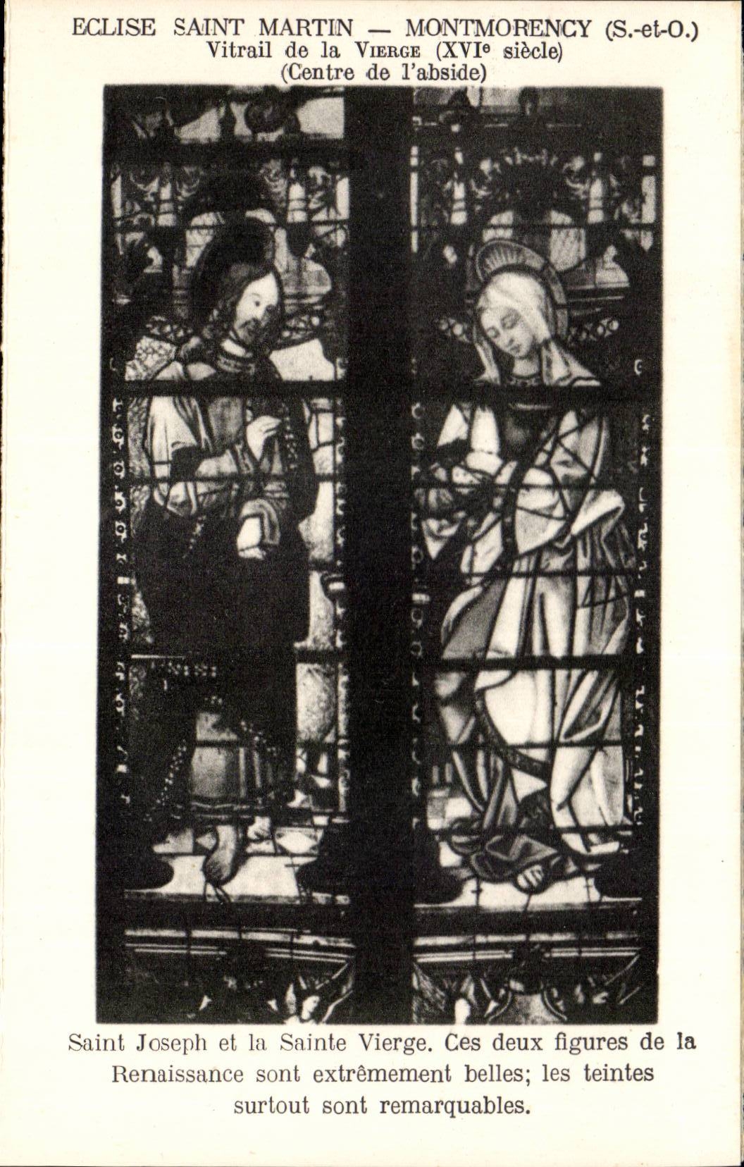 CPA Church Saint Martin Montmorency Stained glass of the virgin