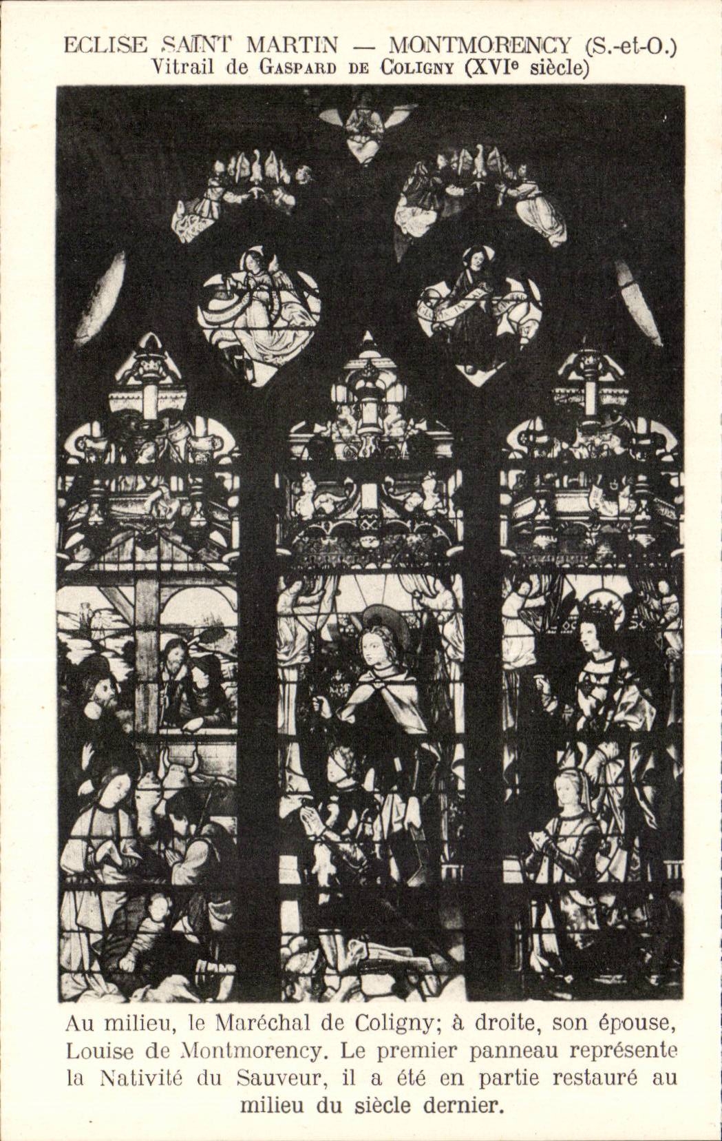 CPA Church Saint Martin Montmorency Stained glass of Gaspard de Coligny