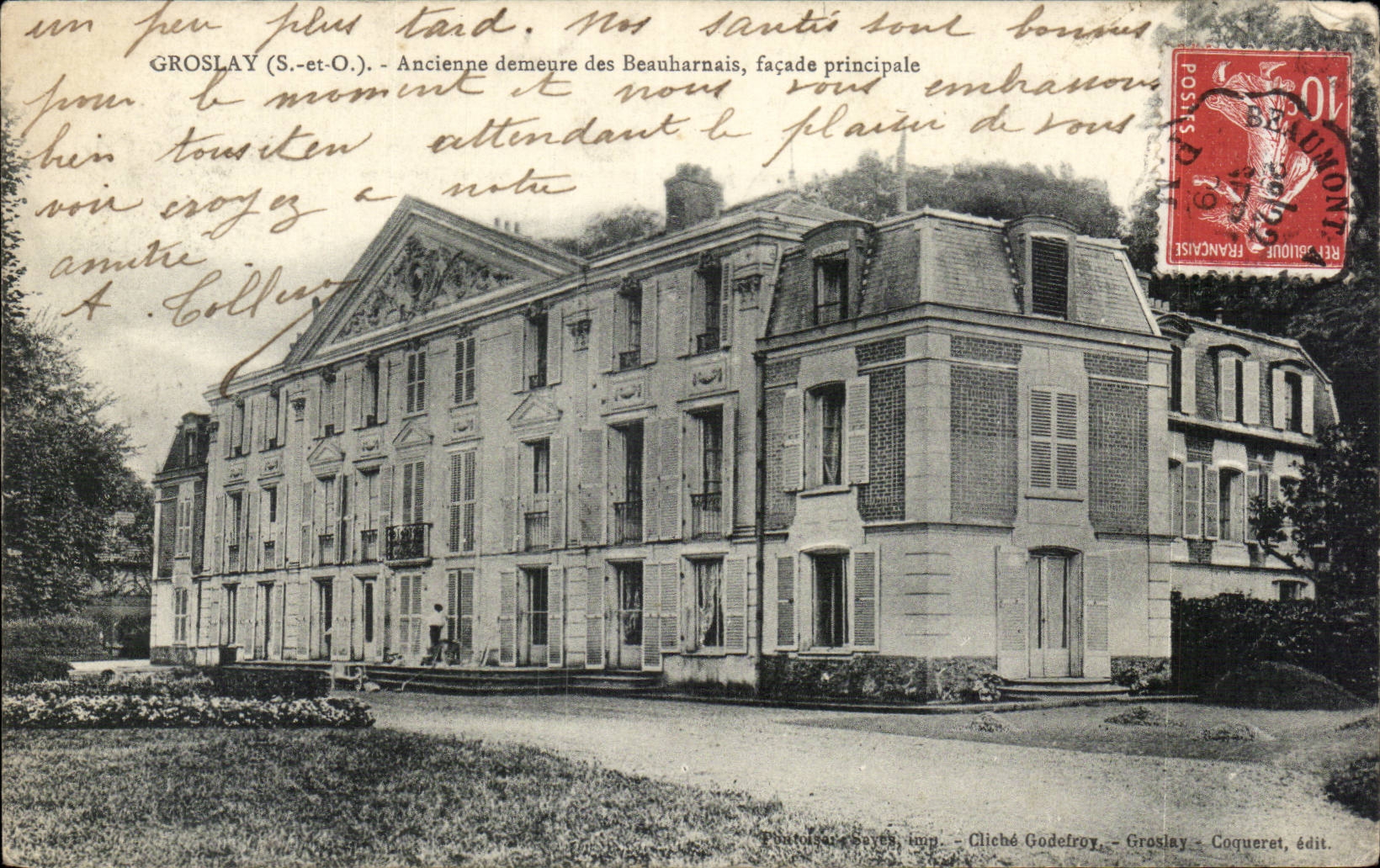CPA Groslay Old residence of Beauharnais principal Frontage