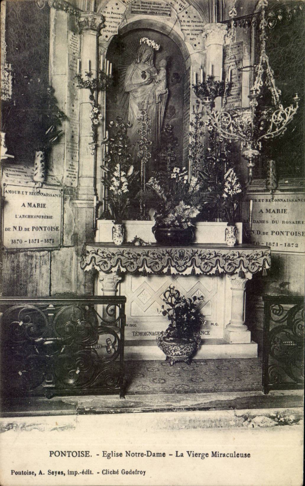 CPA Pontoise Notre Dame Church the miraculous virgin