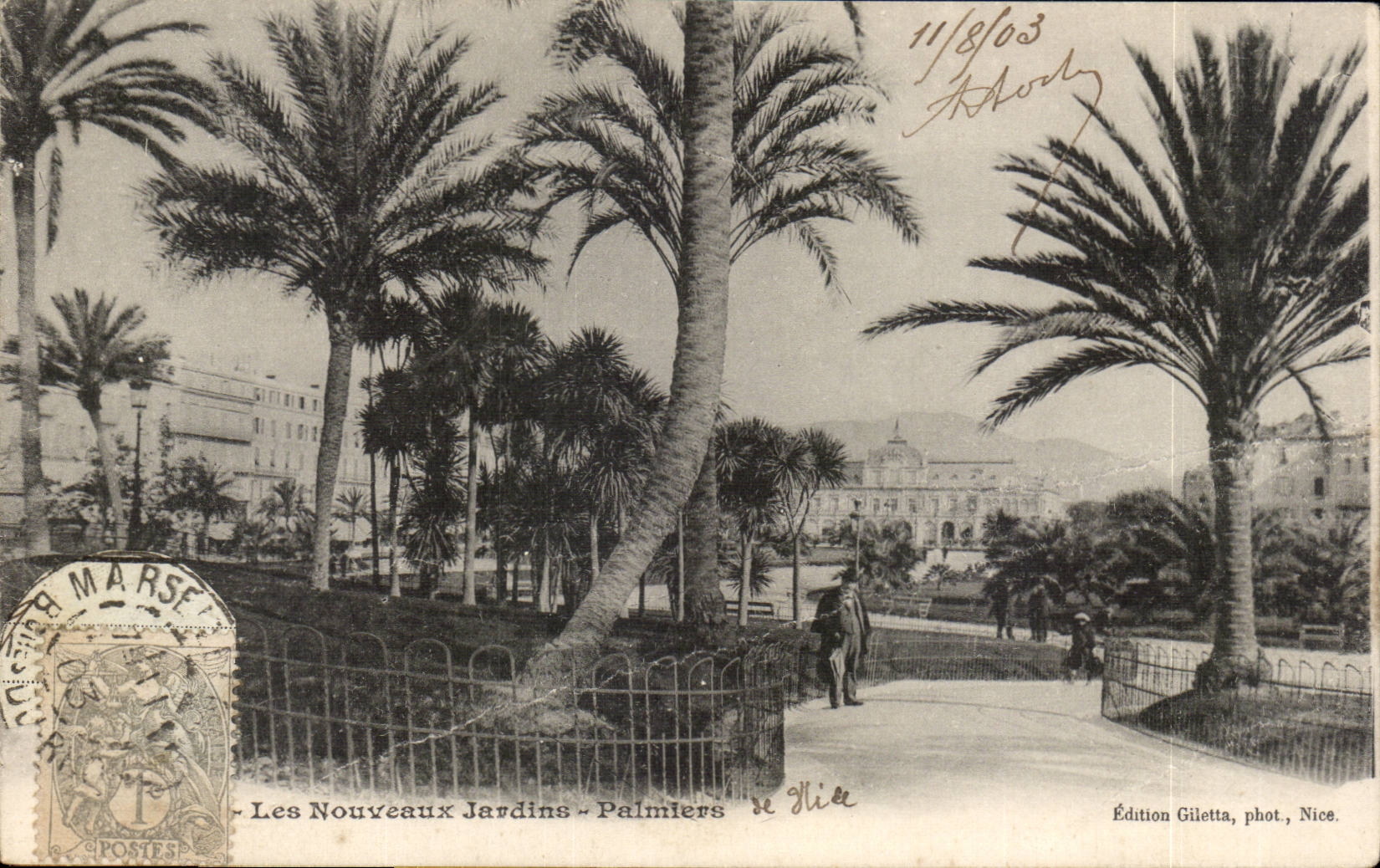 Nizza CPA die neuen Garten Palmen