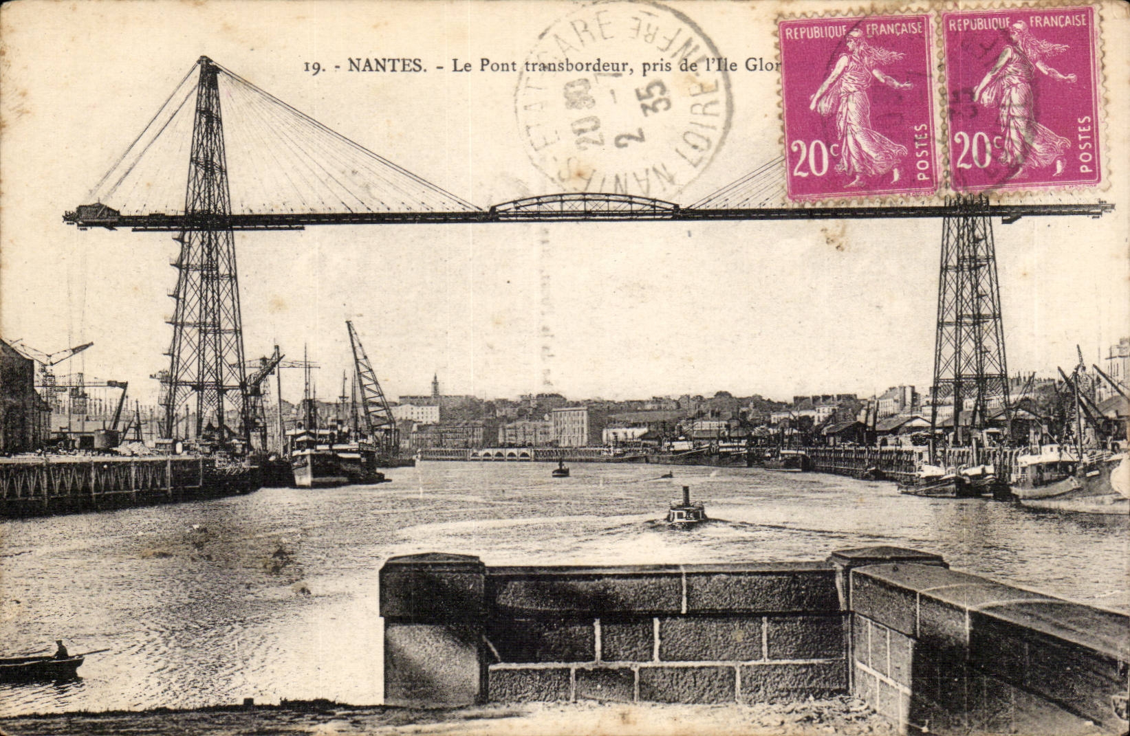 CPA Nantes the transporter bridge taken of the island