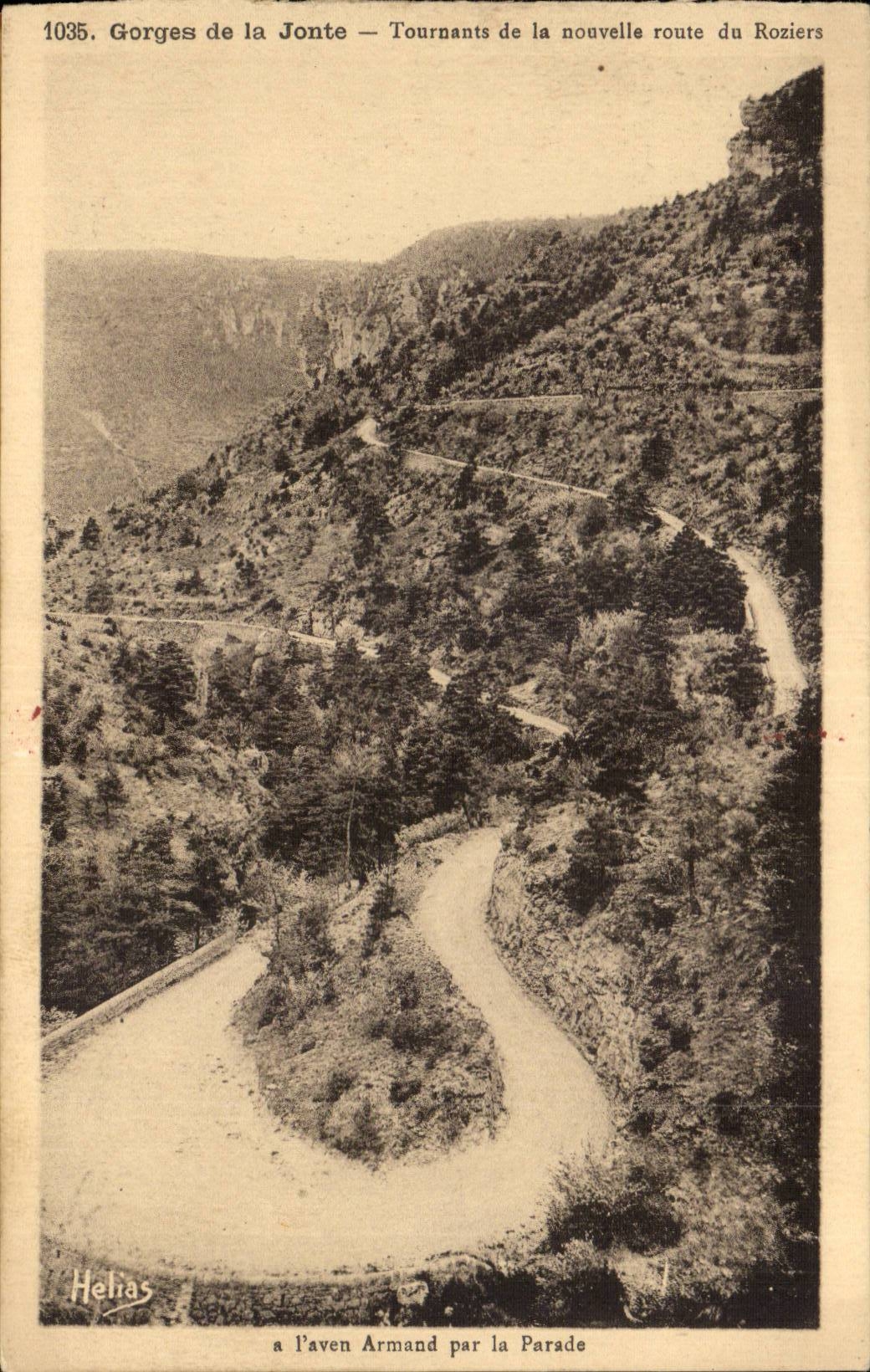 CPA Falls of Jonte Turnings of the new road of Roziers to the swallow-hole Armand by the parade