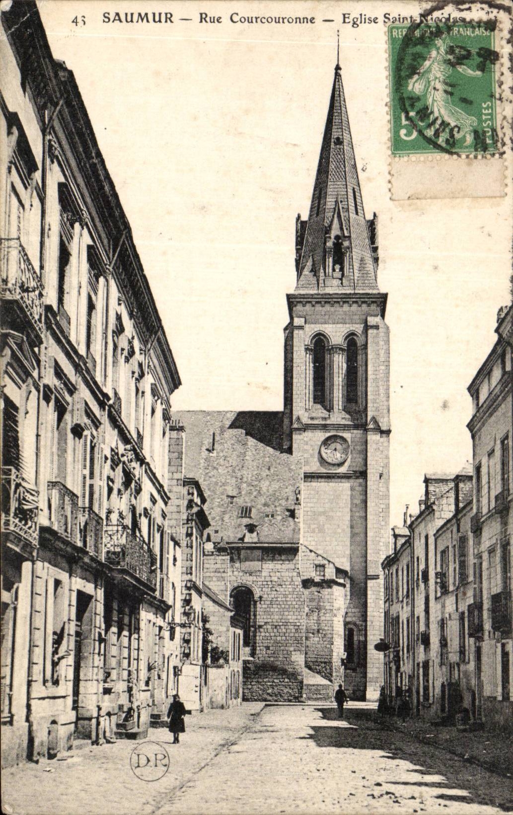 Saumur CPA Street Courcouronne Church Saint Nicolas