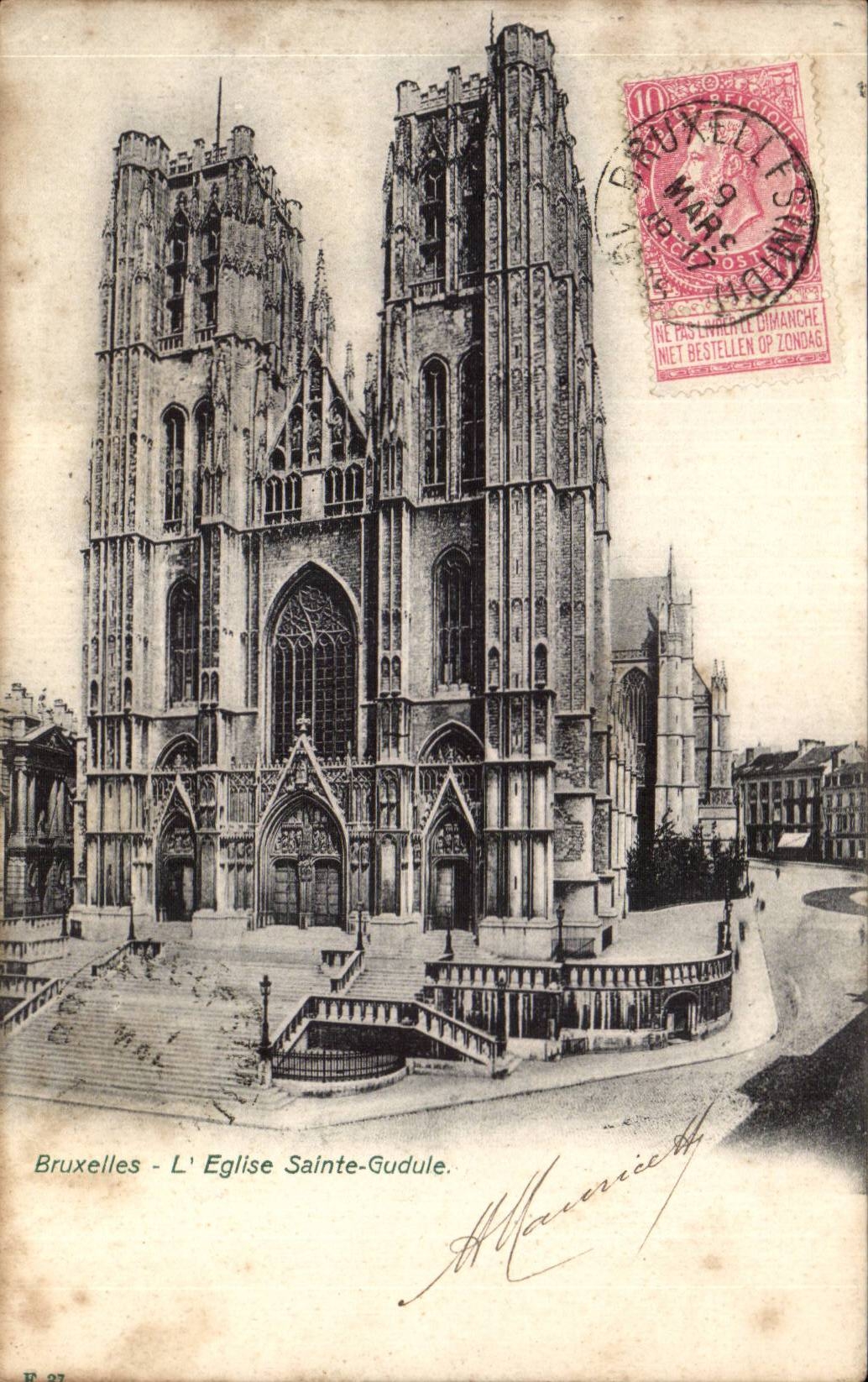 CPA Brussels Church Sainte Gudule