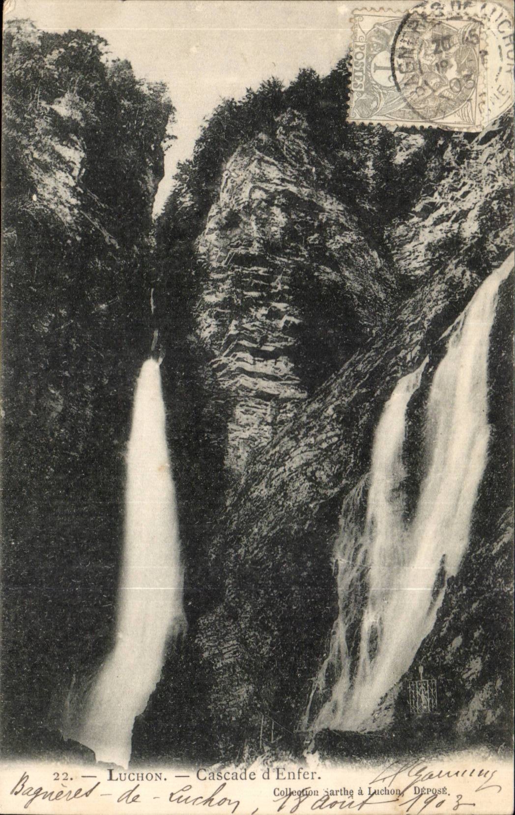 CPA Luchon Cascades of hell