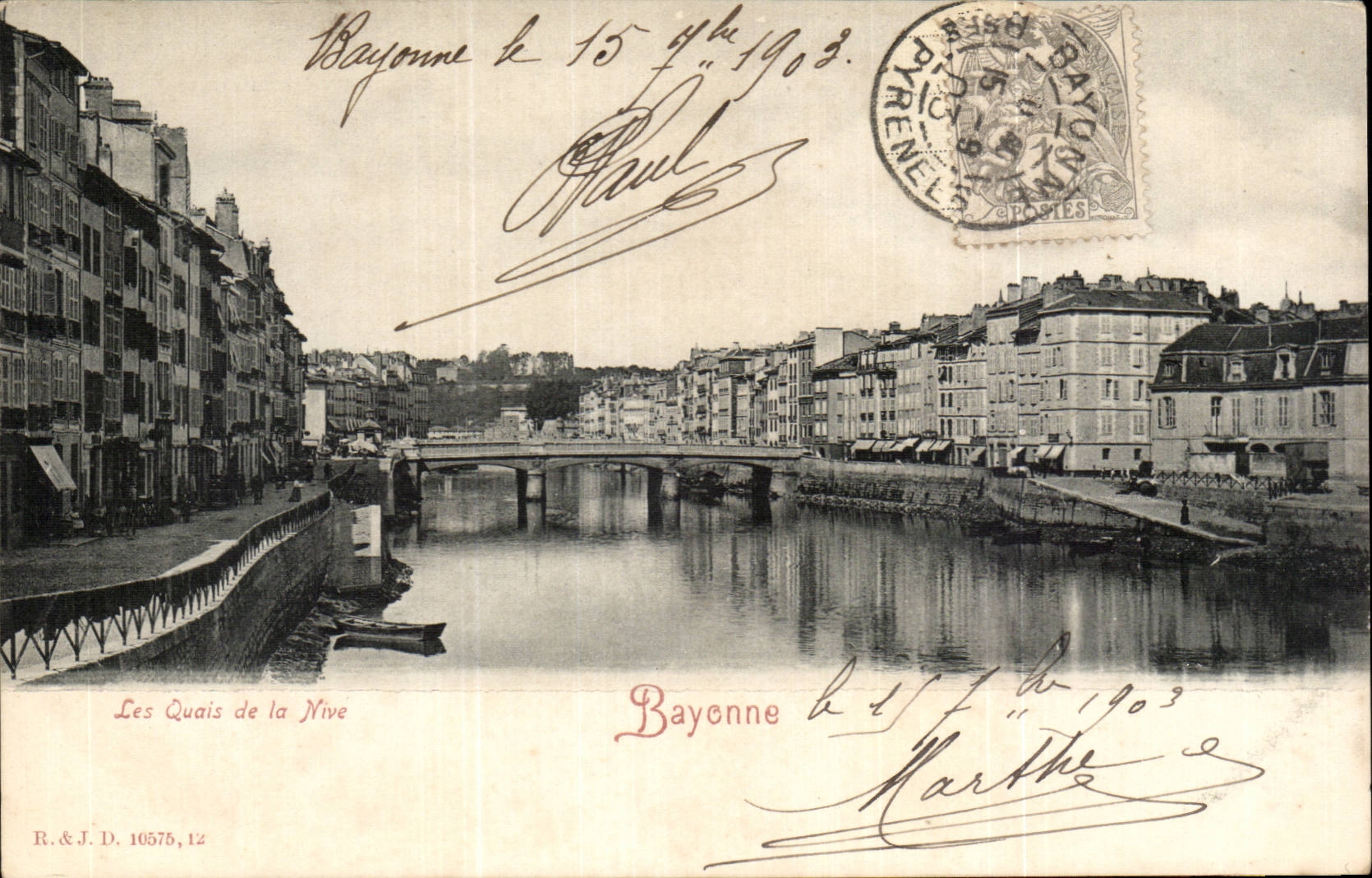 CPA Bayonne quays of Nive