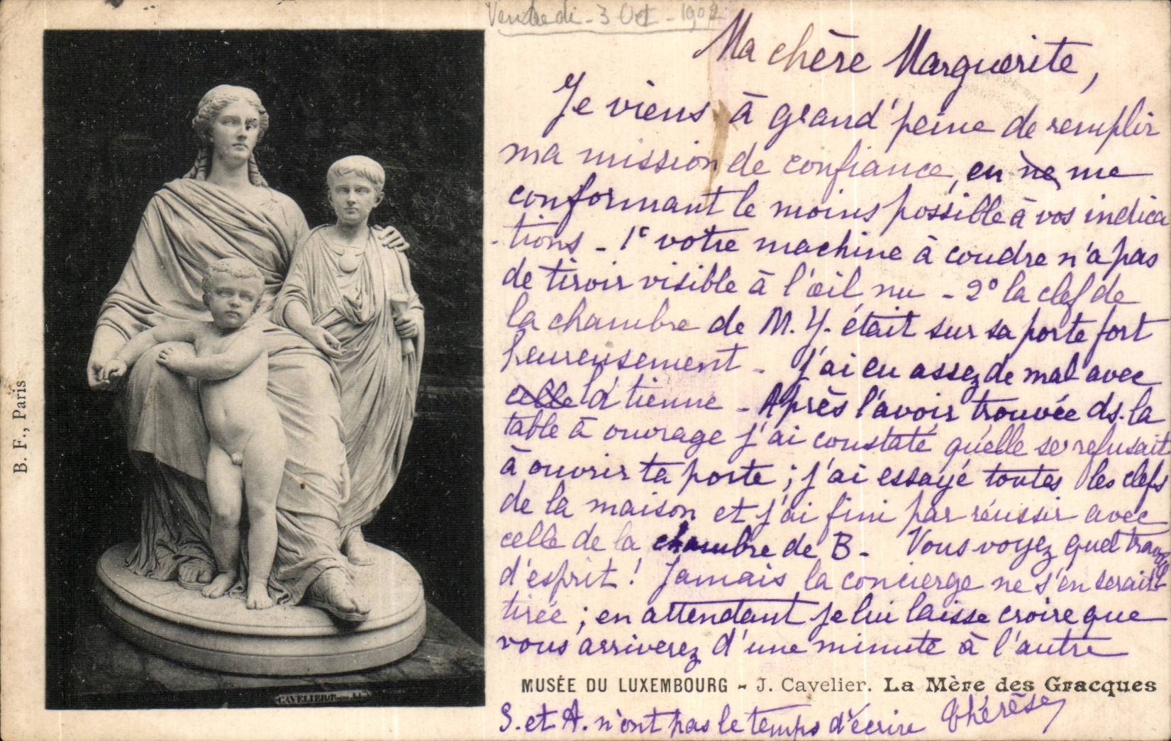 CPA Paris Museum of Luxembourg Cavelier the mother of Gracques