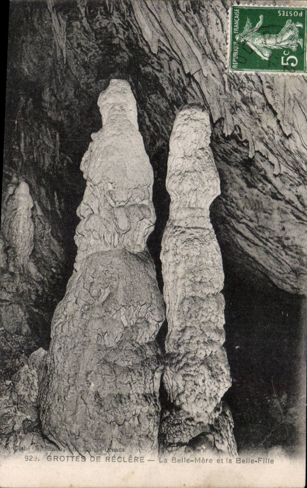 CPA Caves of Reclere the beautiful mother and the beautiful girl