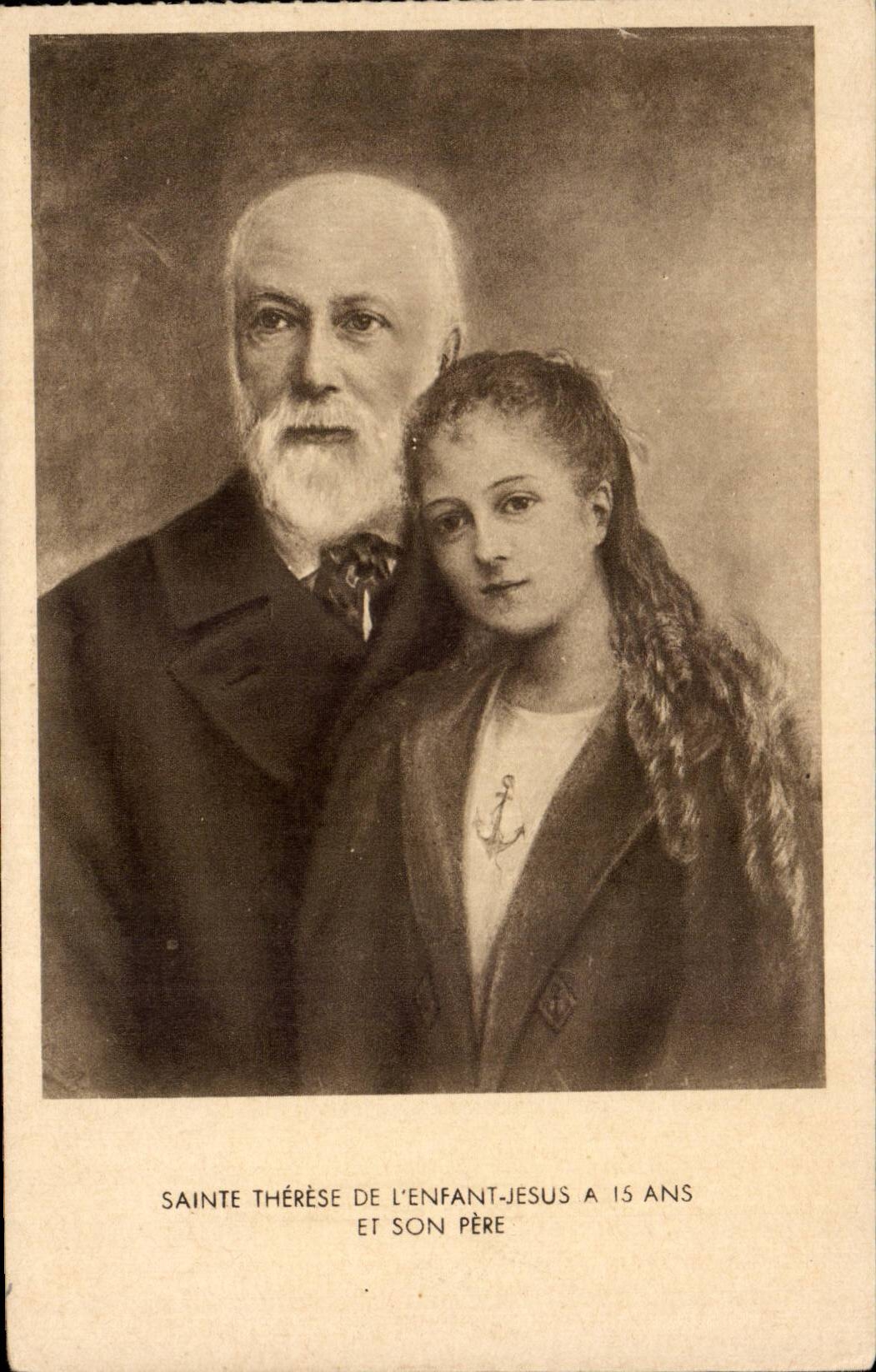 CPA Lisieux Sainte Therese des Jesus-Kindes hat 15 Jahre und seinen Vater
