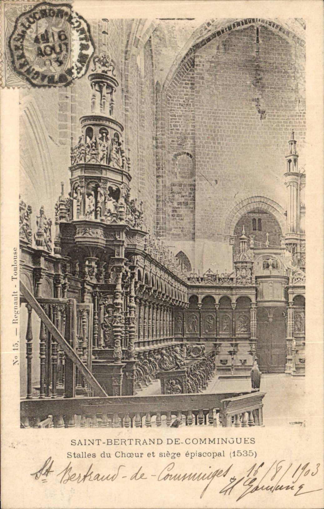 CPA Saint Bertrand de Comminges Stalls des Chors und des episkopalen Sitzes