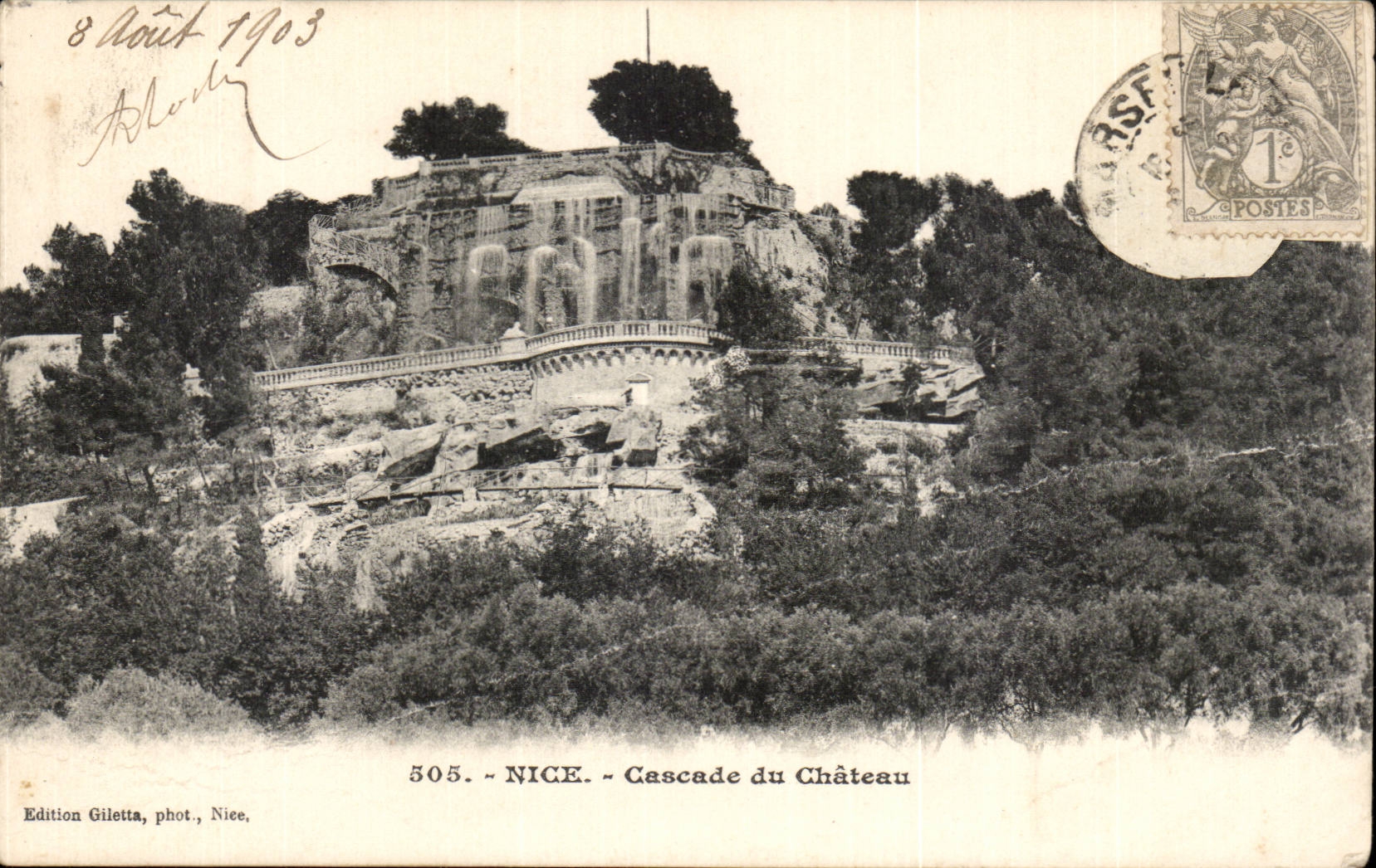 CPA Nizza Kaskaden des Schlosses