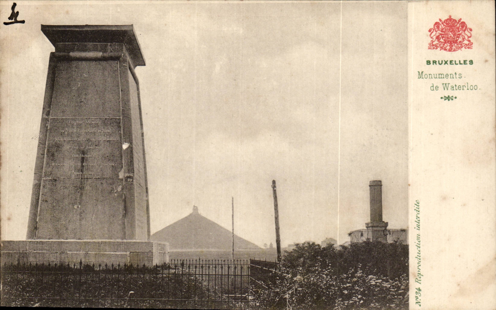 CPA Bruxelles Monuments de Waterloo