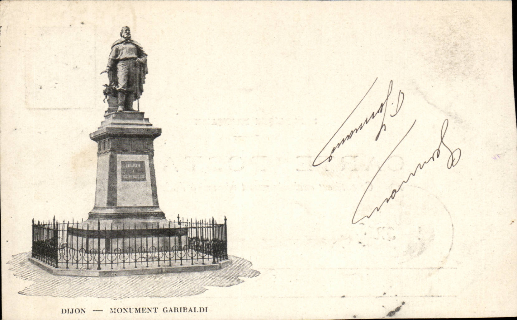 CPA Dijon Garibaldi Monument