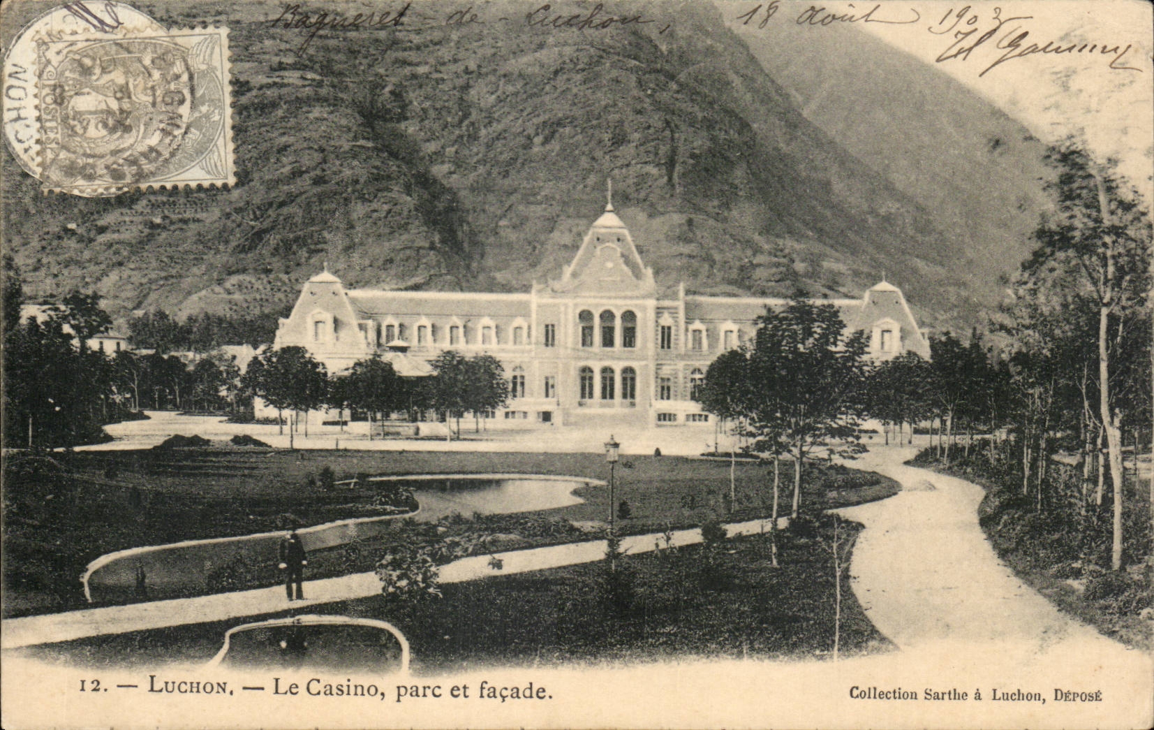 CPA Luchon the casino park and frontage
