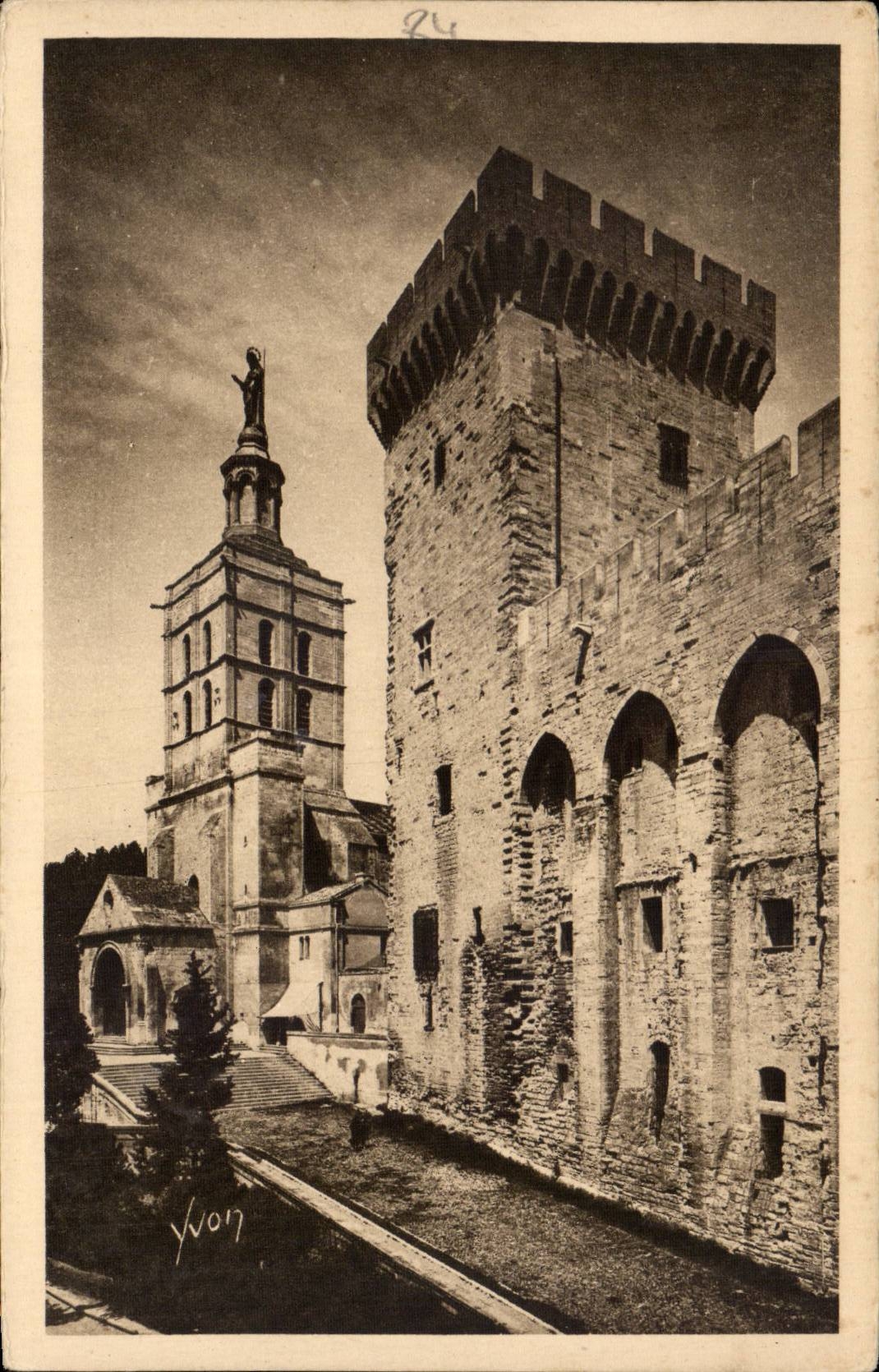 CPA Avignon Gaumen der Papste die Kathedrale und die Aufsatz Landschaft