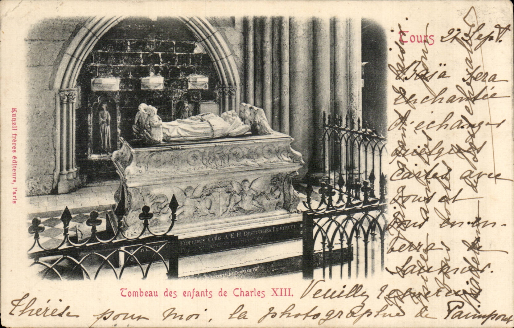 CPA Tours Tomb of the children of Charles XIII